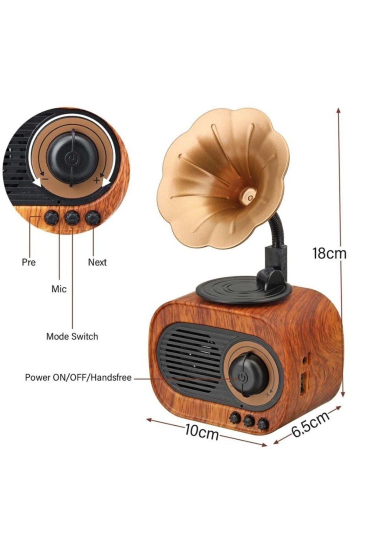 piraye bijuteri hediyelik eşya Retro Gramofon Taşınabilir Usb Arayüzü Bluetooth Hoparlör Ses Bombası