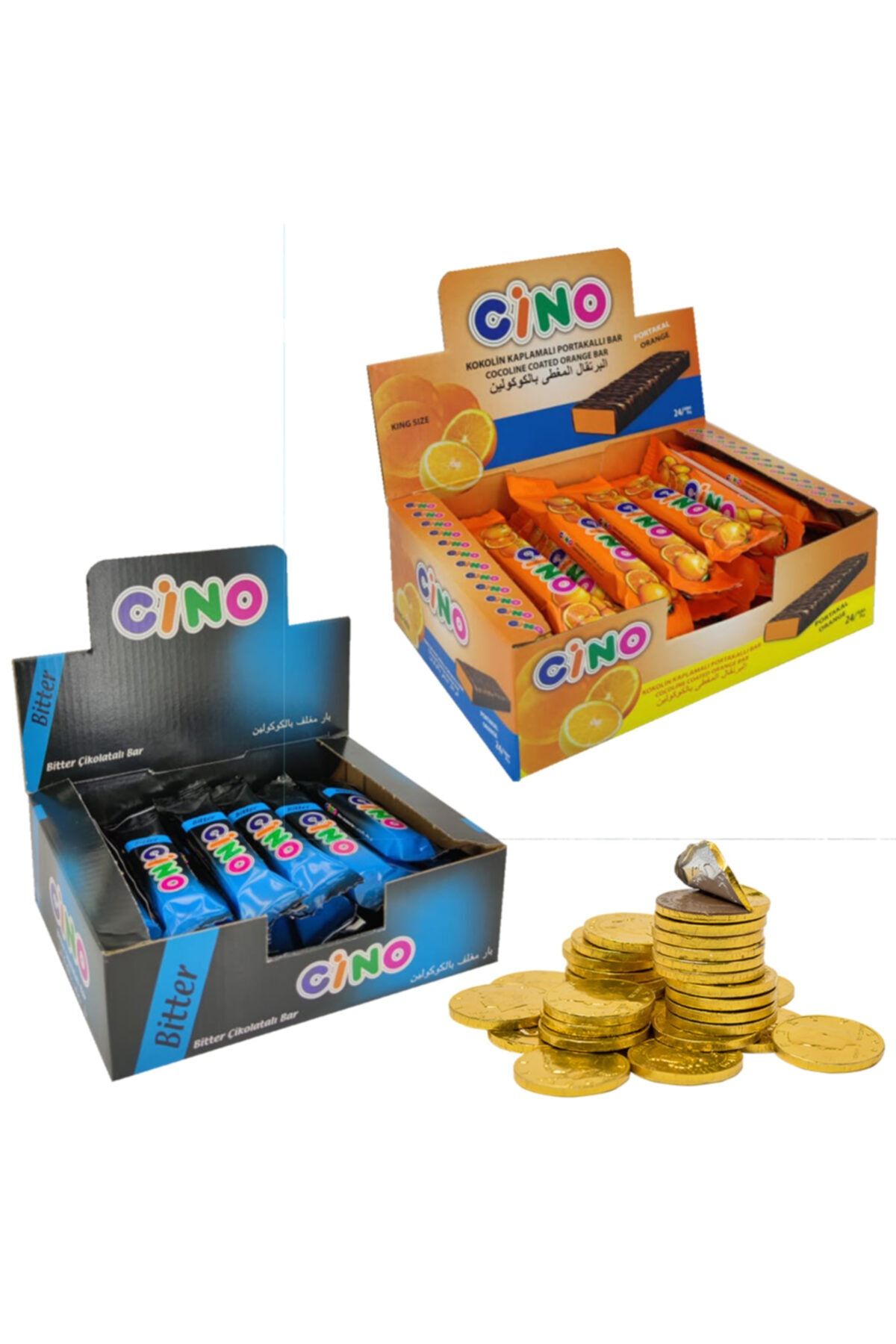 Cino Teras Çikolata 15gr ( 24 Er Adet Bitter-portakal) '' 48adet '' (5 Adet Para Çikolata Hediyeli)