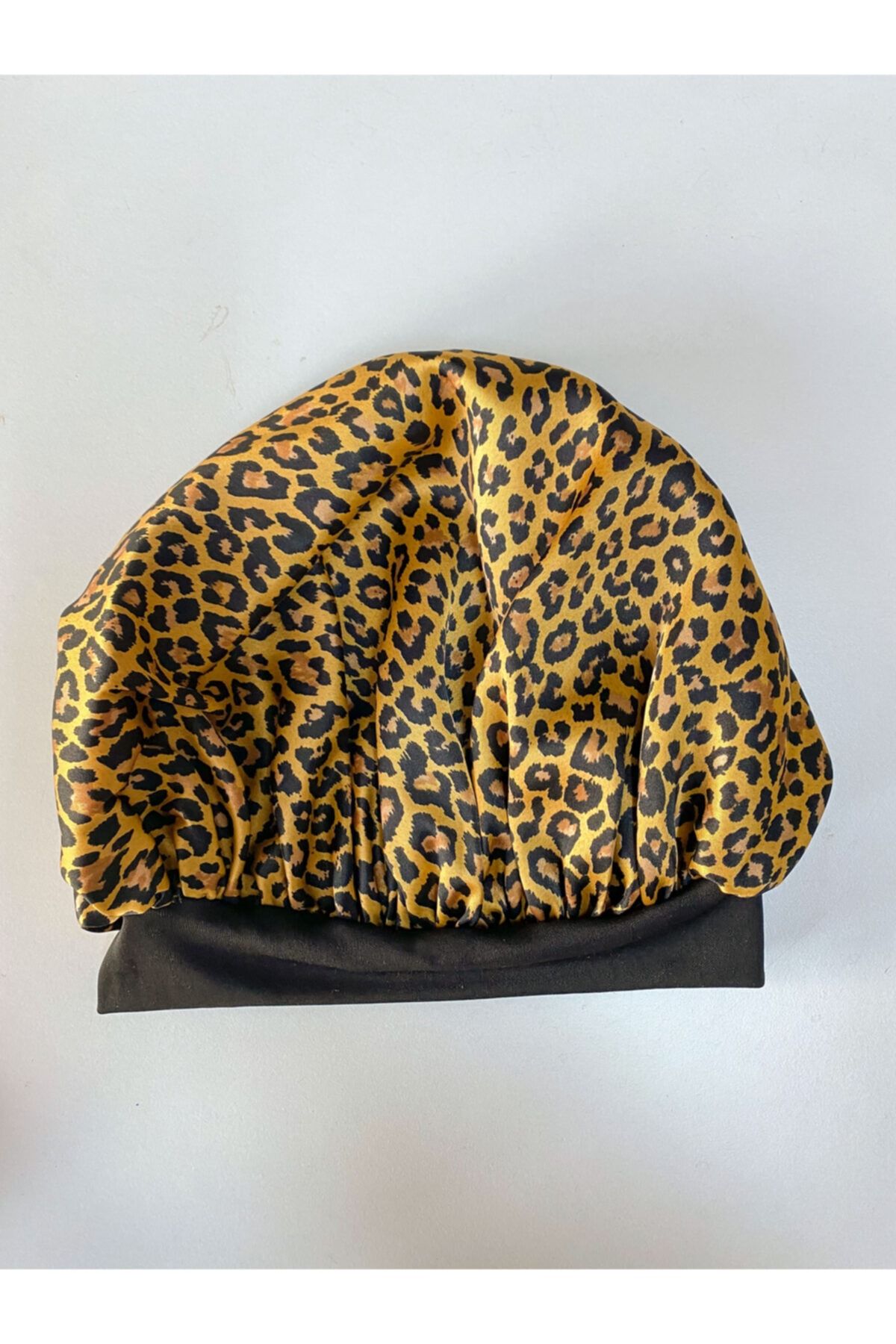 pistore Kıvırcık Saçlılar İçin Leopar Desenli Desenli Saten Bone