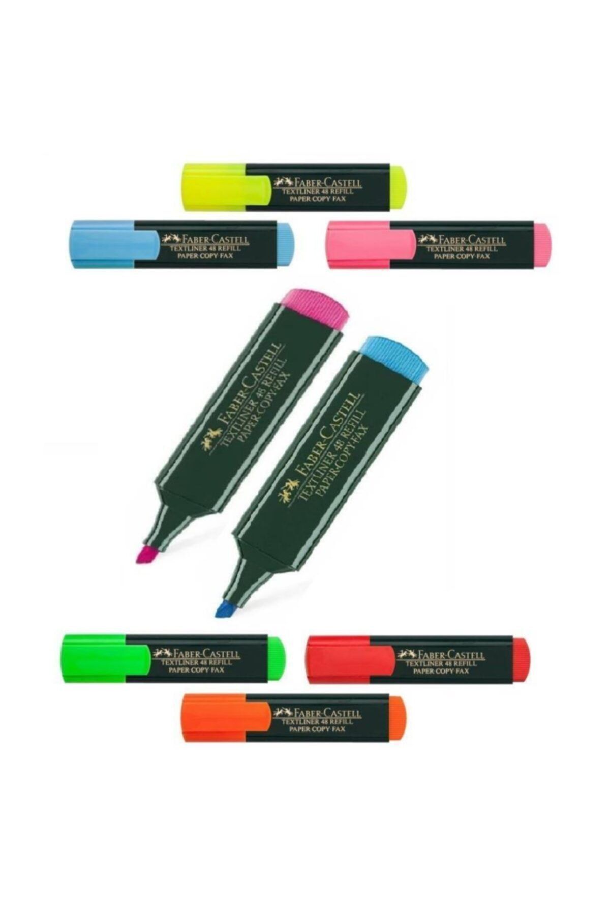 Faber Castell Fosforlu Kalem Pembe Mavi Işaret Kalem 1548 Texliner Tüm Renkler 2 Adet