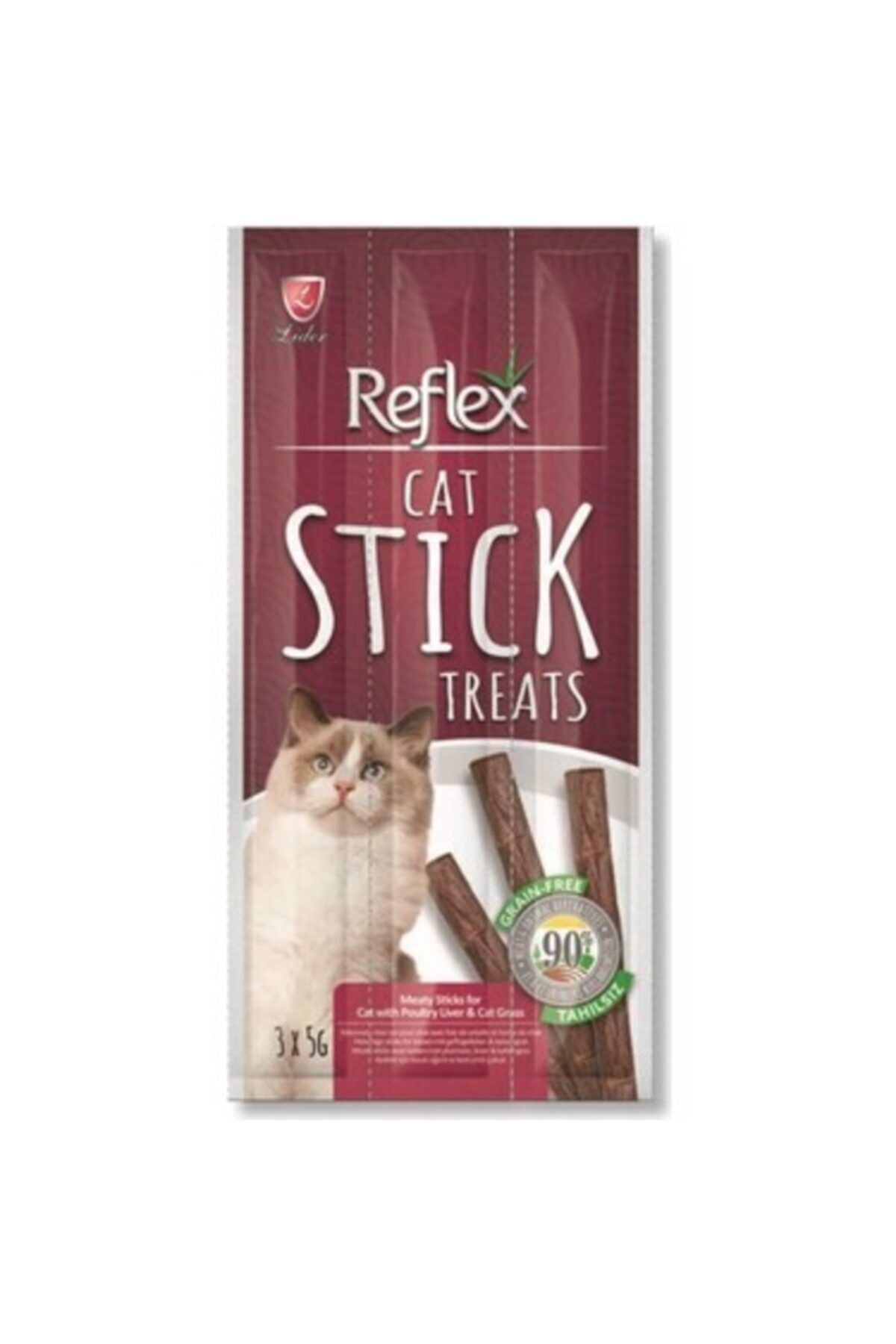 Reflex Plus Reflex Cat Stick Ciğerli Tahılsız Kedi Ödül Çubuğu (1 Adet - 5 Gr 3'lü)