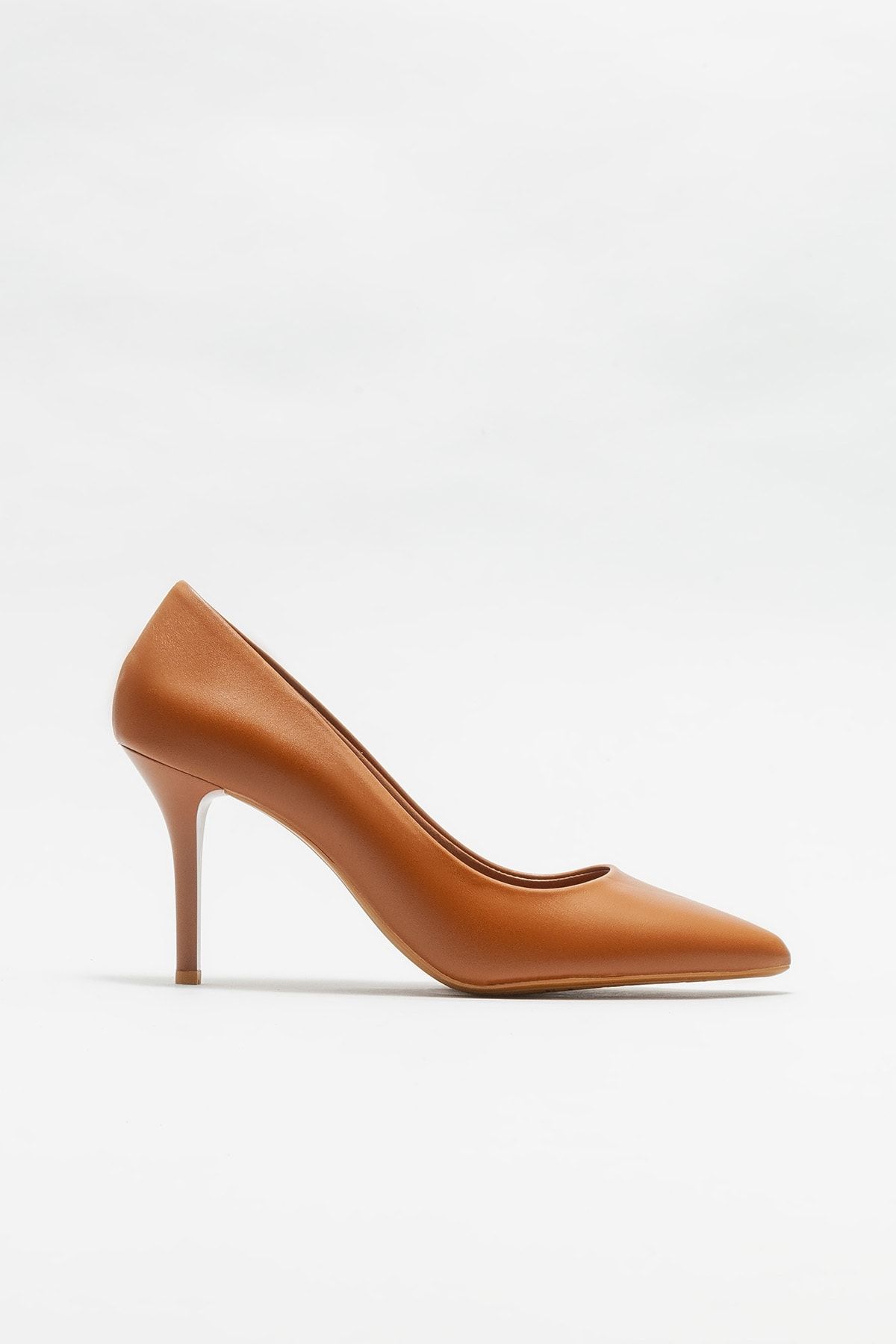 Elle Shoes Taba Deri Kadın Stiletto