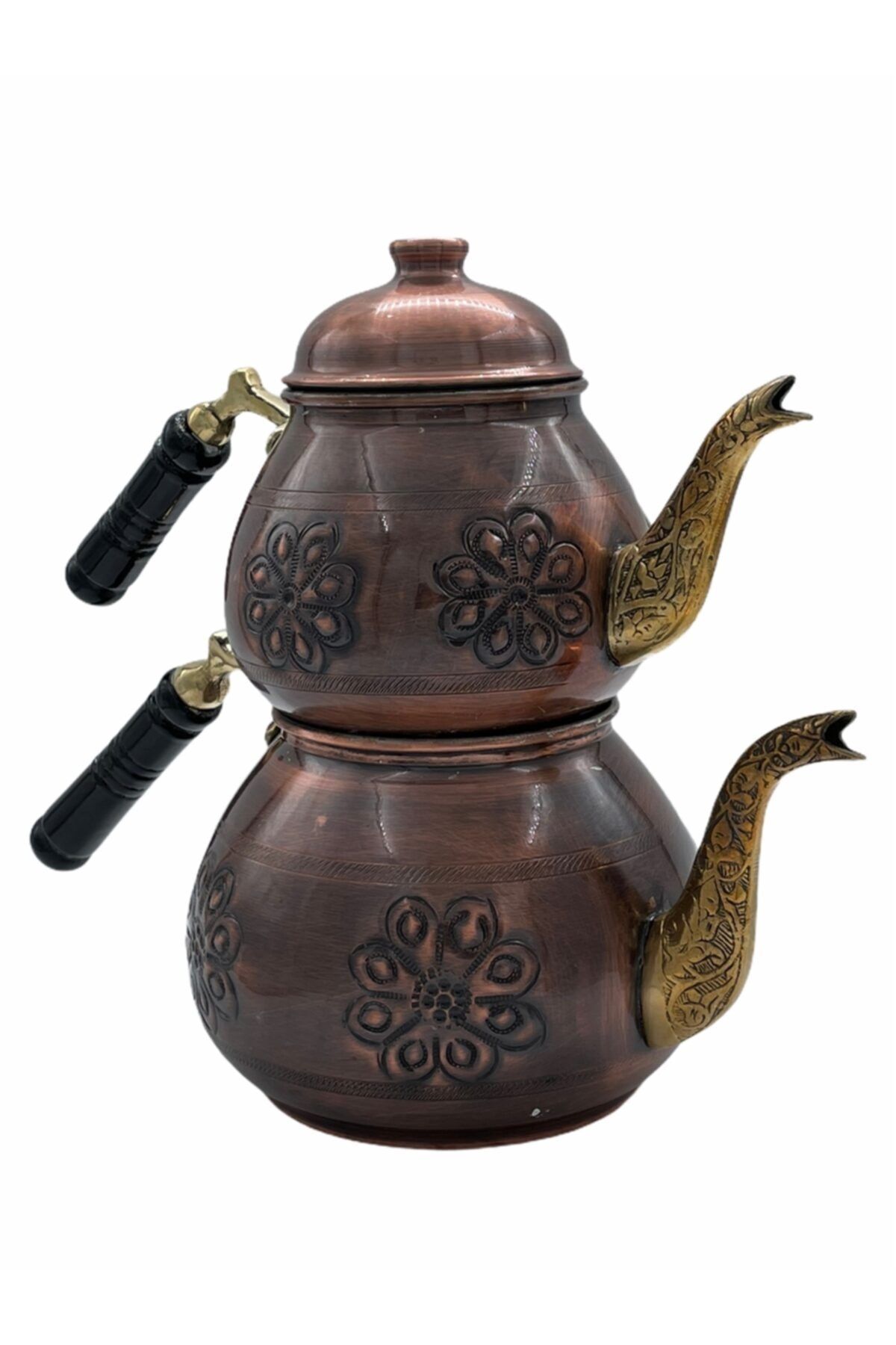 Tanrıkulu Bakırcılık Bakır Çaydanlık Lotus Çiçek İşleme Kalem Oyma