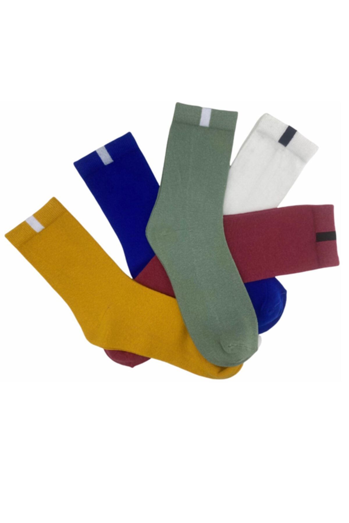Belyy Socks 5'li Çok Renkli Unisex Düz Çorap