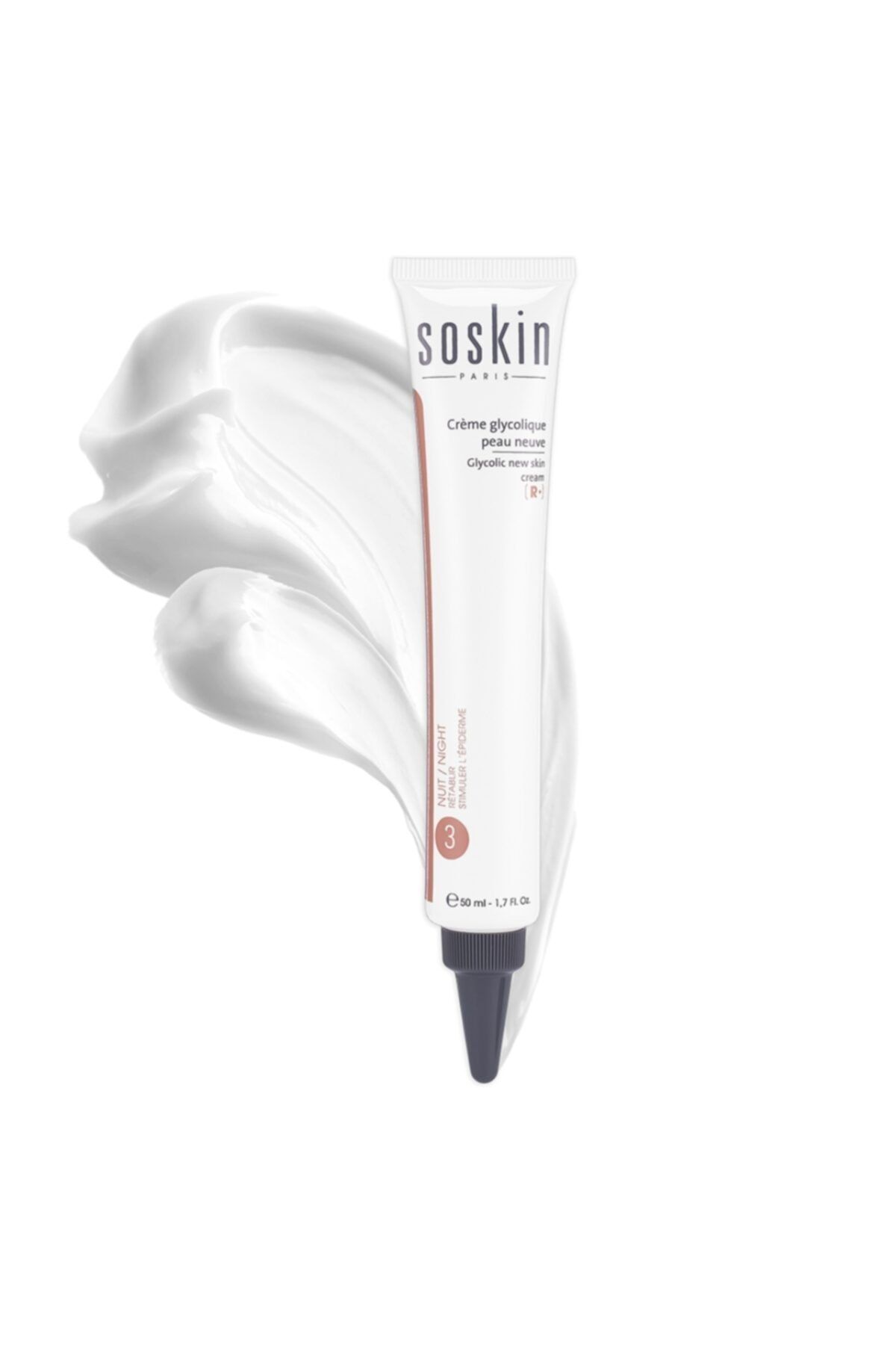SOSKIN Glycolic New Skin Cream - Yenileyici A.h.a. Etkili Maske / Gece Kremi 50 Ml