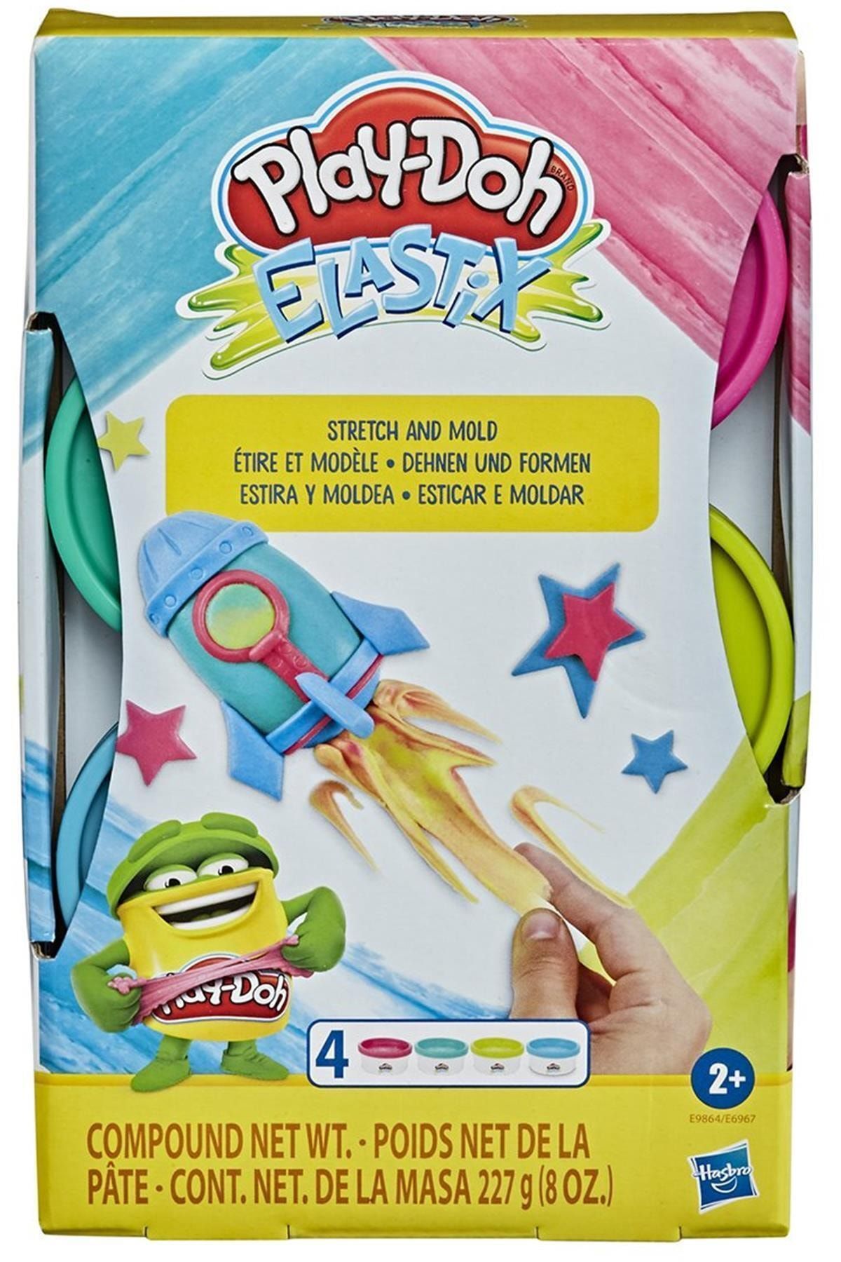 Hasbro Marka E6967 Play-doh Elastik 4lü Hamur /play-doh Oyun Hamurları +2 Yaş