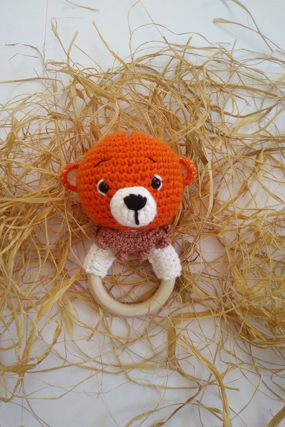 YumyBaby Amigurumi Kaplan Çıngırak Diş Kaşıyıcı Oyuncak