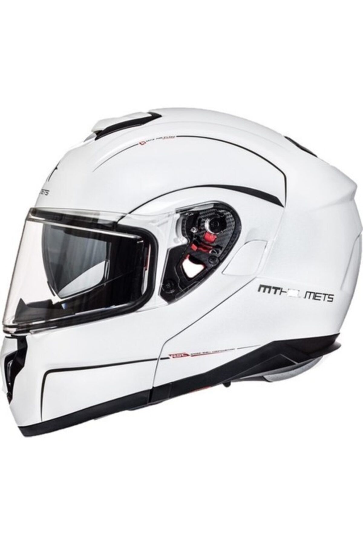 MT Kask Atom Peral White Güneş Vizörlü Çene Açılır Kask