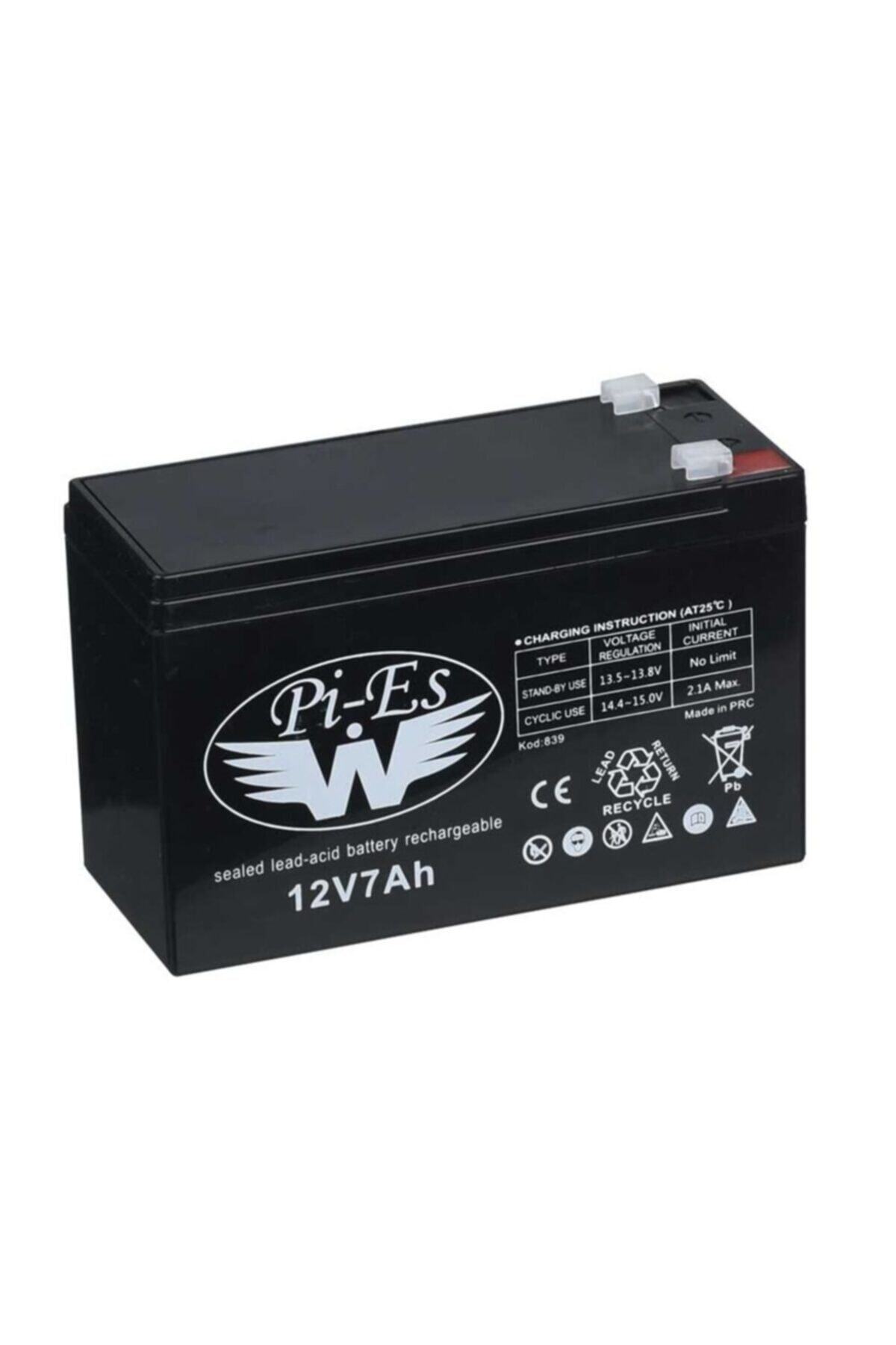 pies 12v 7ah Akü - 12 Volt 7 Amper - 12 V 7 Ah - 12volt 7amper Kuru Tip Akü - Aynı Gün Kargo