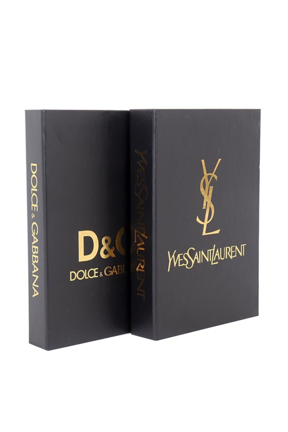 notiyatro Dolce Gabbana Ve Yves Saint Laurent Siyah Gold Yaldızlı Dekoratif Kitap Kutusu Set