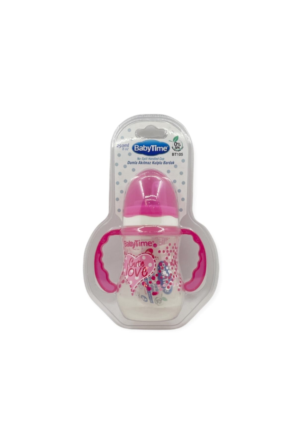 Life Time Baby Baby Time Damla Akıtmaz Kulplu Bardak 250 Ml - Pembe
