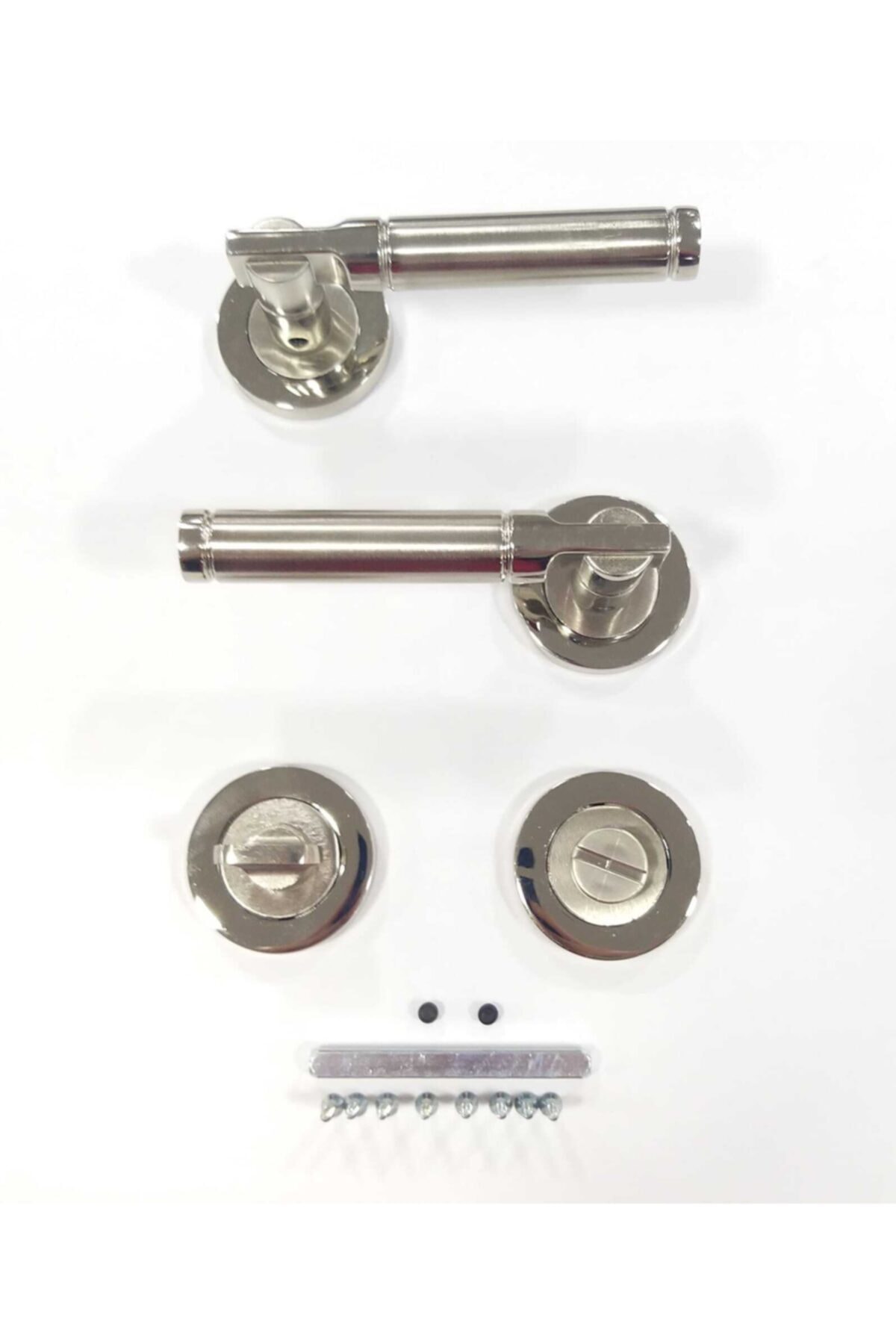 ARON Te-kol Aras Rozetli Nikel Saten ( Banyo-wc ) Kapı Kolu