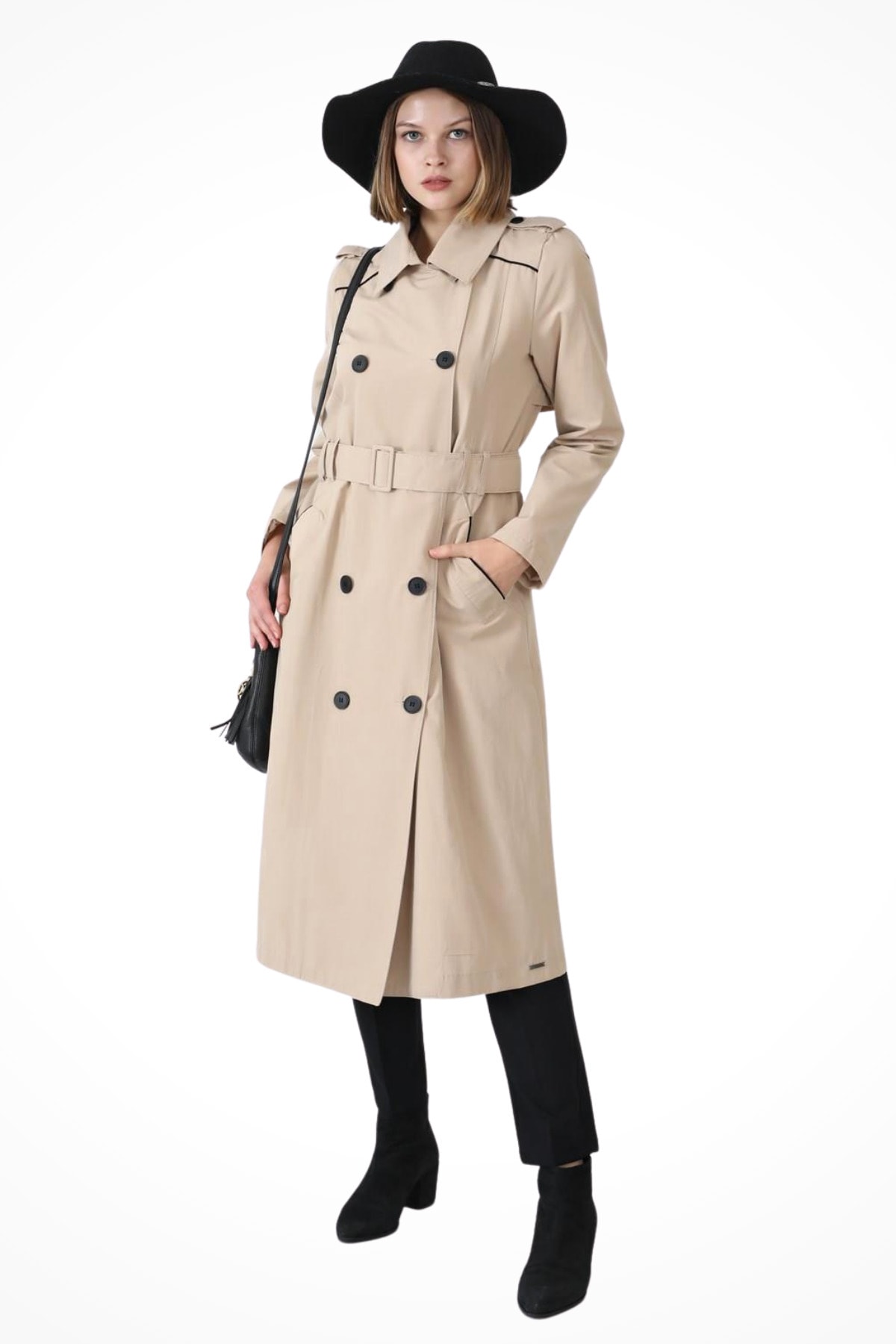 Modaesse Kruvaze Trench Bej