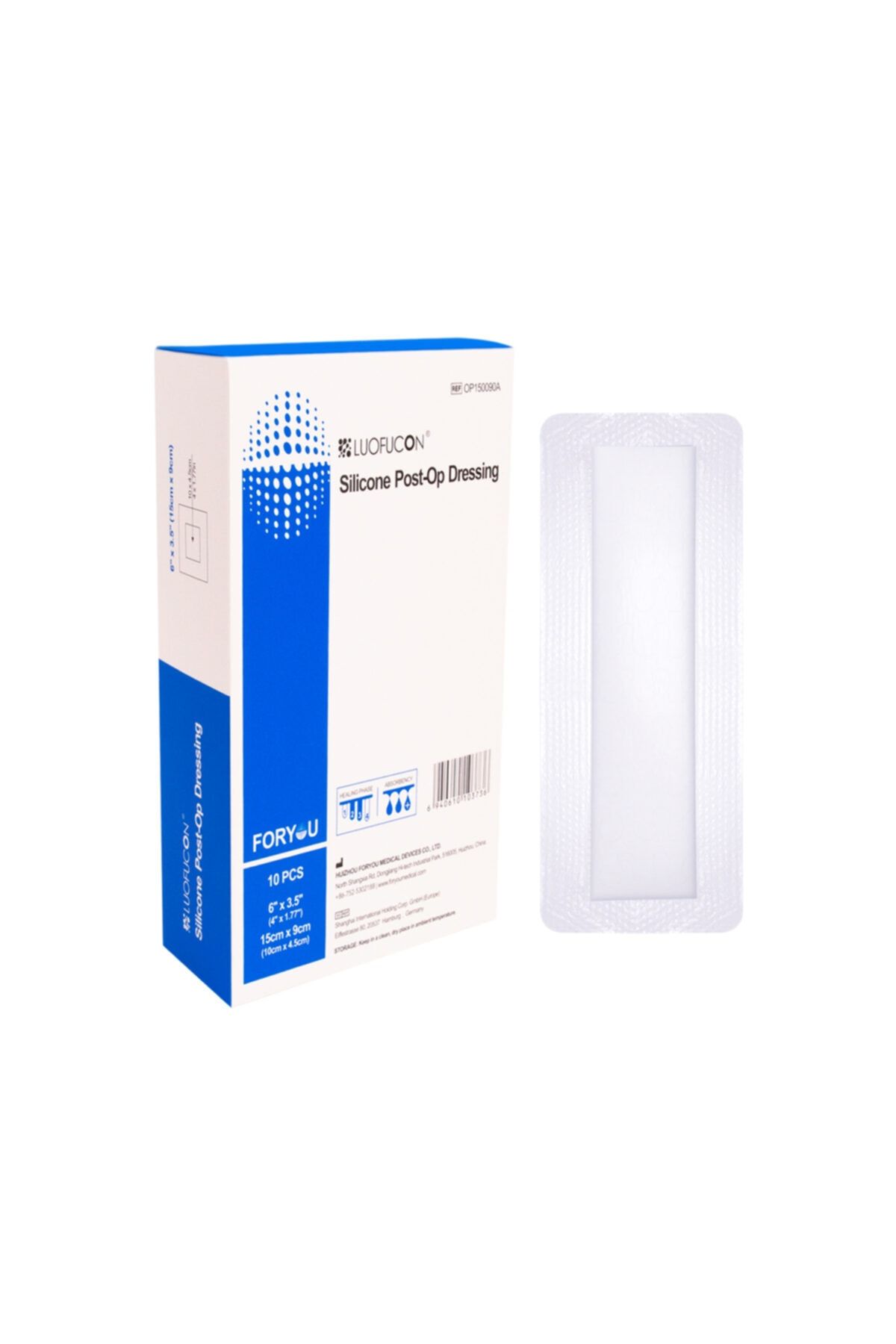 luofucon ® Silikon Post-op (ameliyat Sonrası) Yara Örtüsü 15x9cm