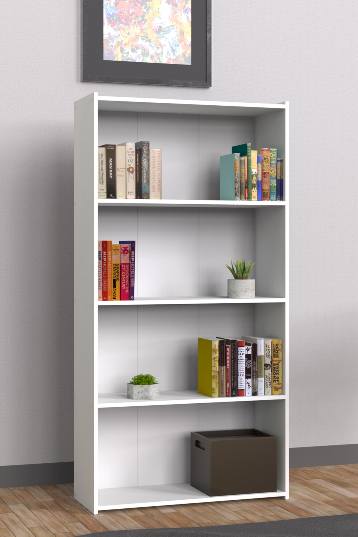 Mimilos Kitaplık Çalışma Çocuk Odası Dosya 4 Raflı Kitap Düzenleyici Mini Raf Küçük Bölmeli Kütüphane Dolap