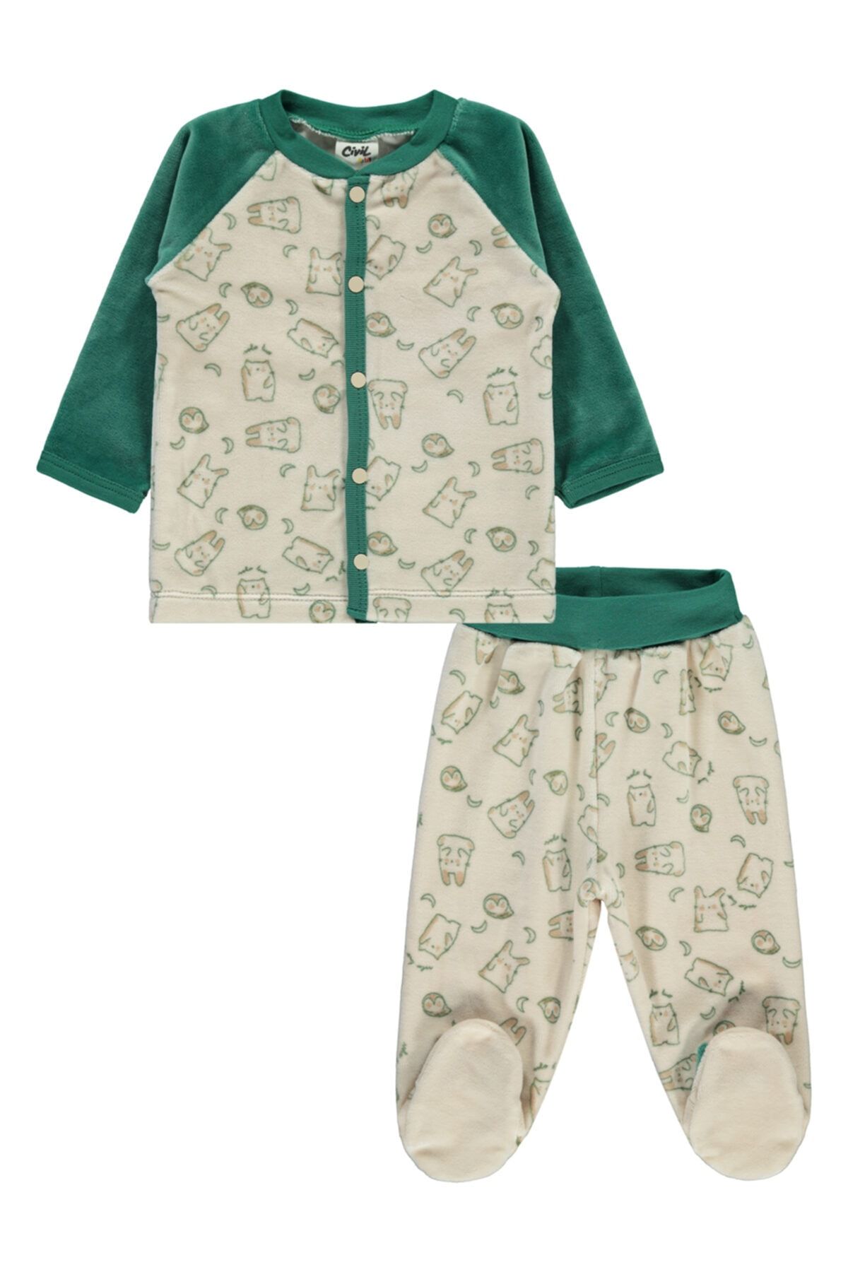 Civil Baby Erkek Bebek Pijama Takım 3-6 Ay Haki
