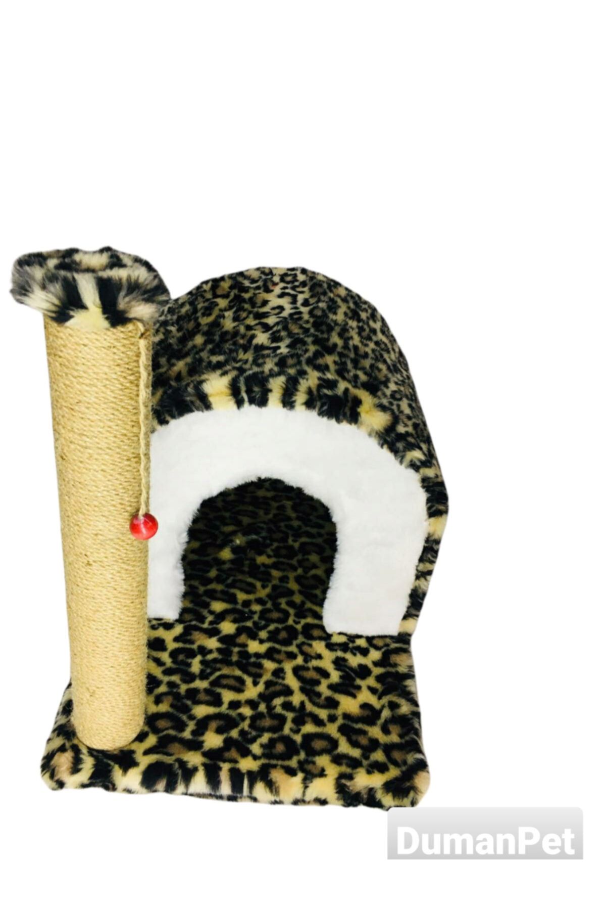 Dumanpet Leopar Desen Tırmalama Kedi Evi 47x55x35 cm [s-3]