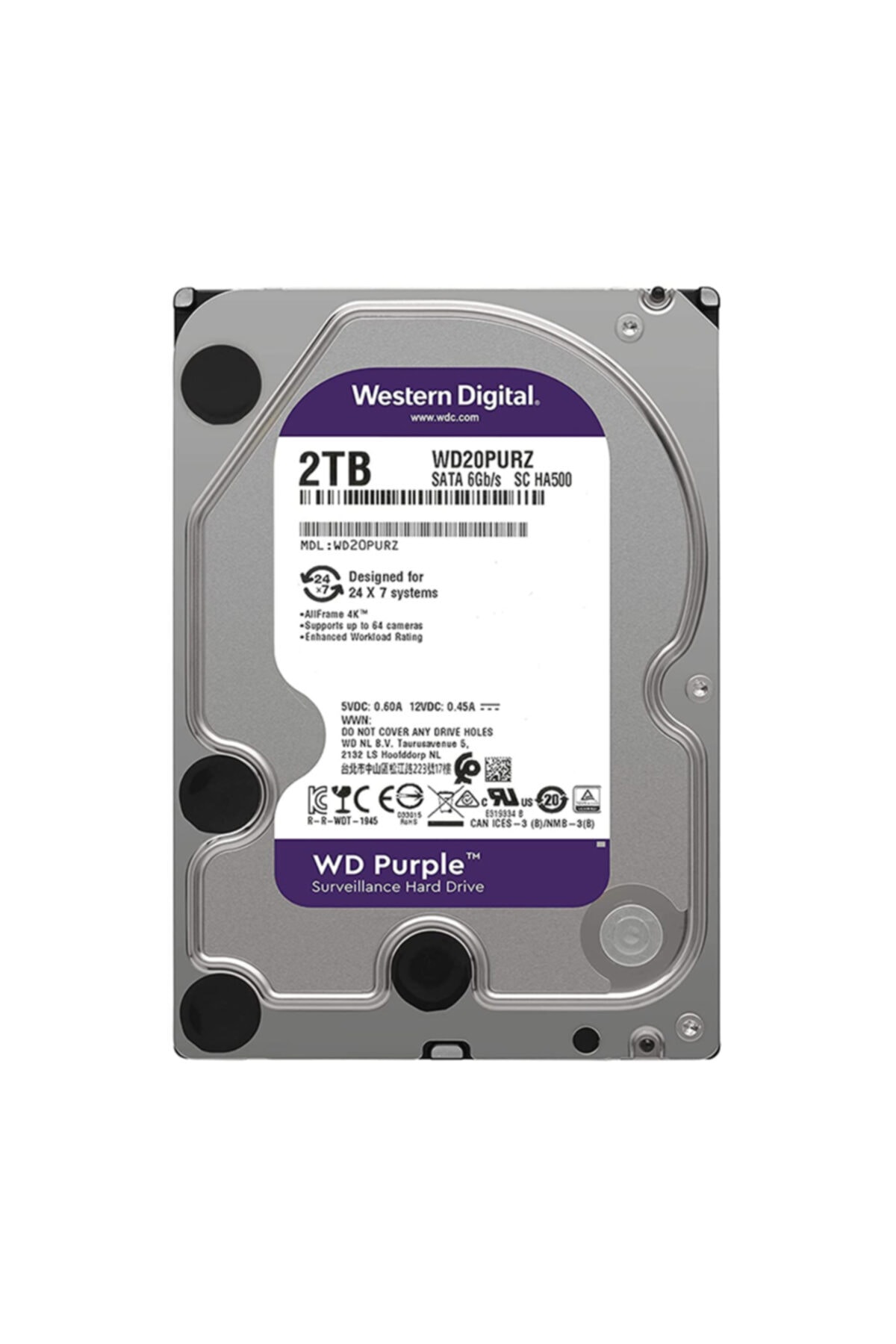 WESTERN DIGITAL Purple Wd20purz 2 Tb Sata 6gb/s 7/24 Güvenlik Harddısk