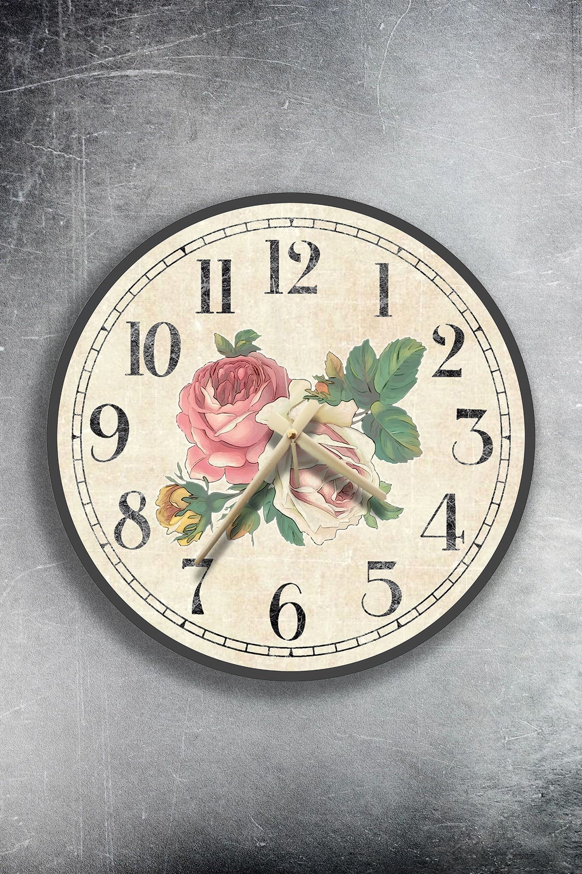 Mor Concept Retro Ahşap Kesim Duvar Saati 40cm Model1