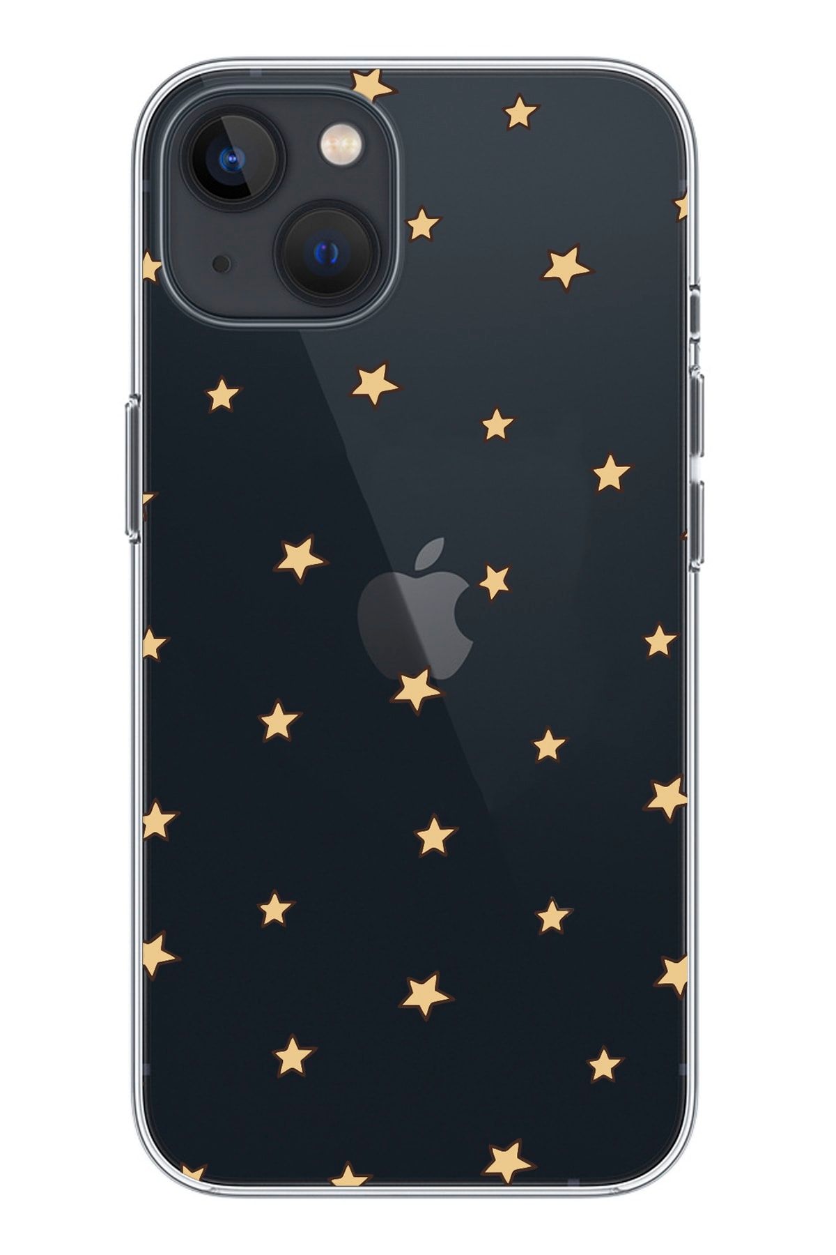 shoptocase Iphone 13 Şeffaf Yıldızlar Desenli Telefon Kılıfı