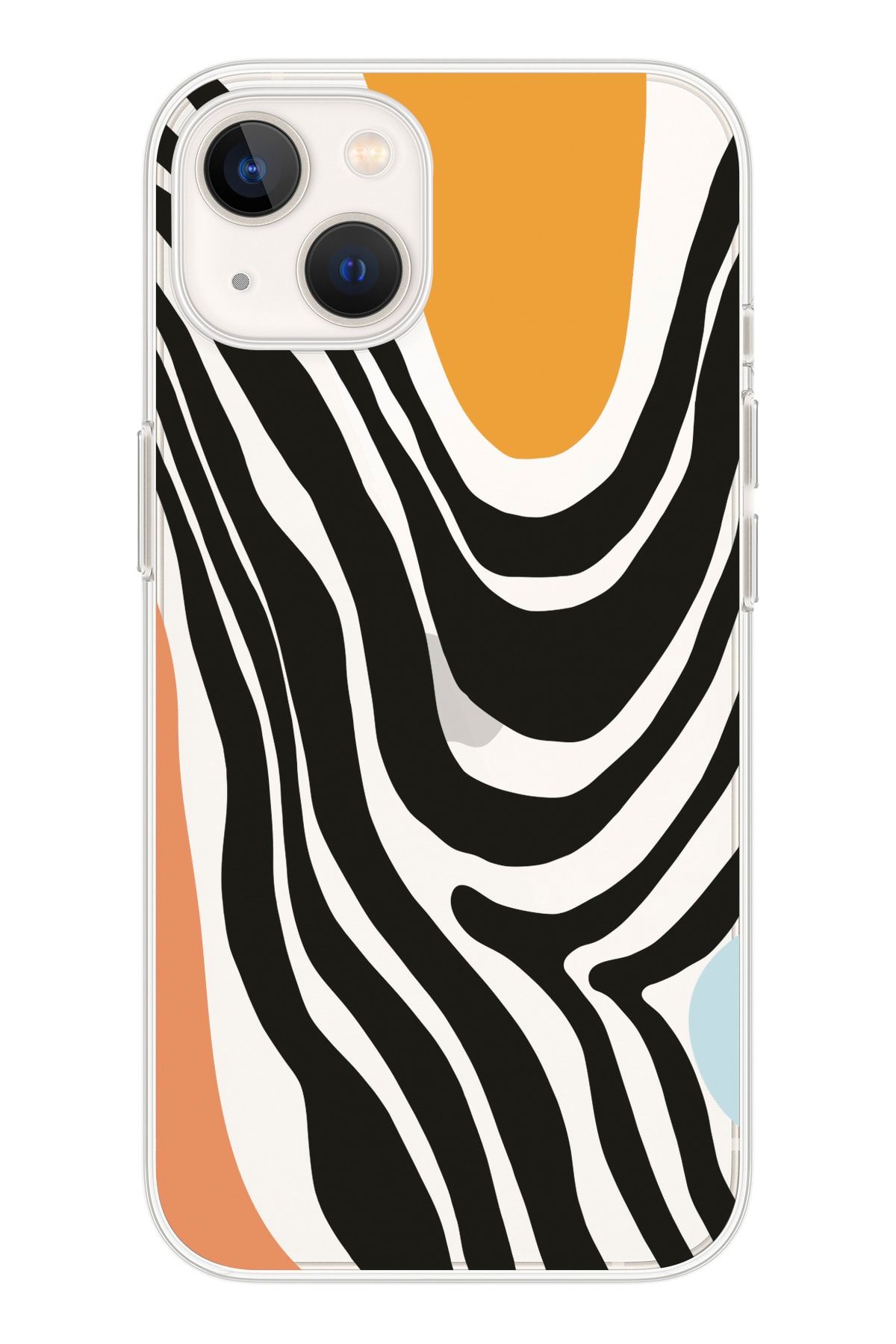 shoptocase Iphone 13 Şeffaf Zebra Art Desenli Telefon Kılıfı