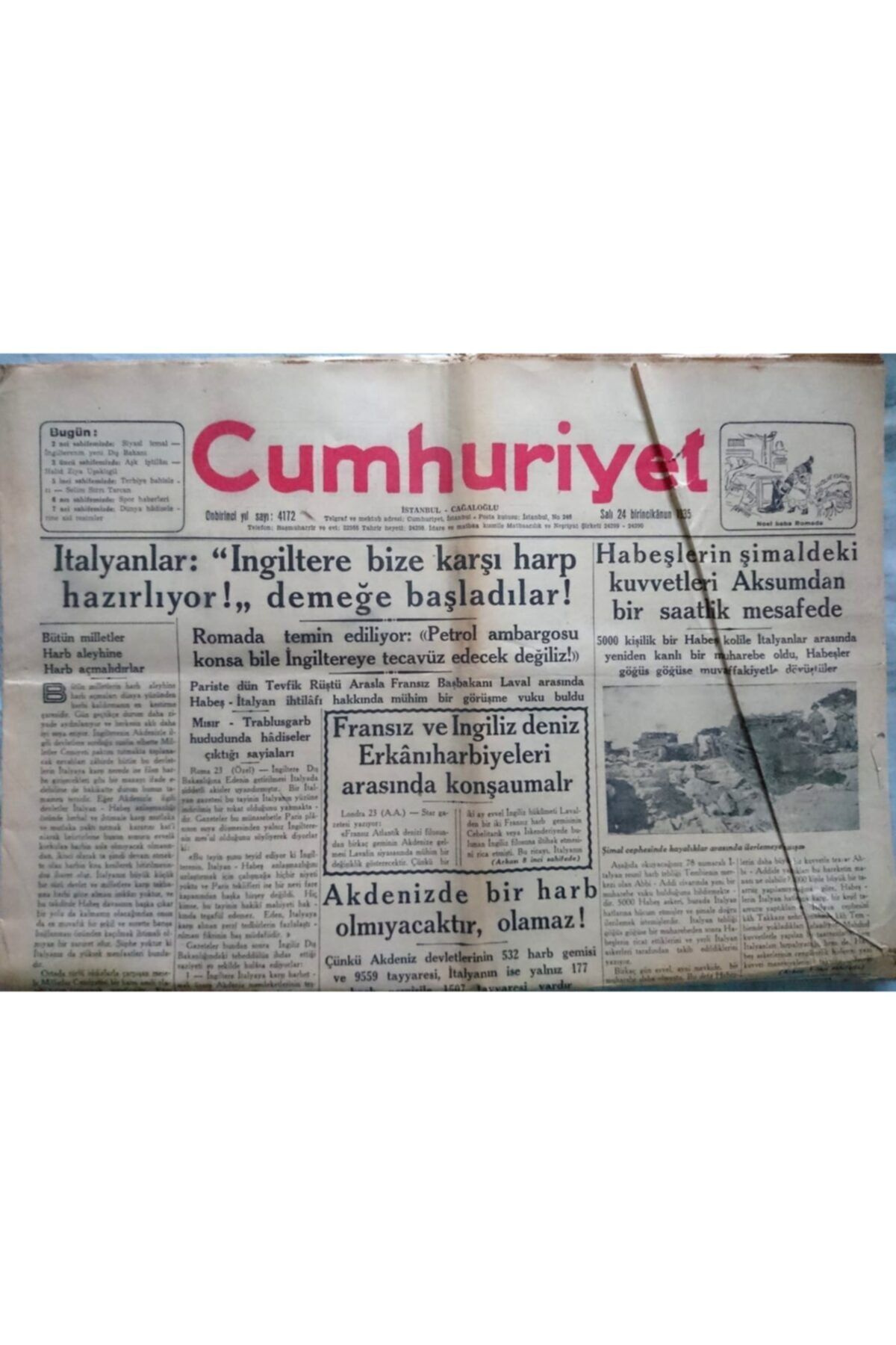 AYTEKKİTAP Cumhuriyet - Günlük Gazete (24 Ekim 1935)