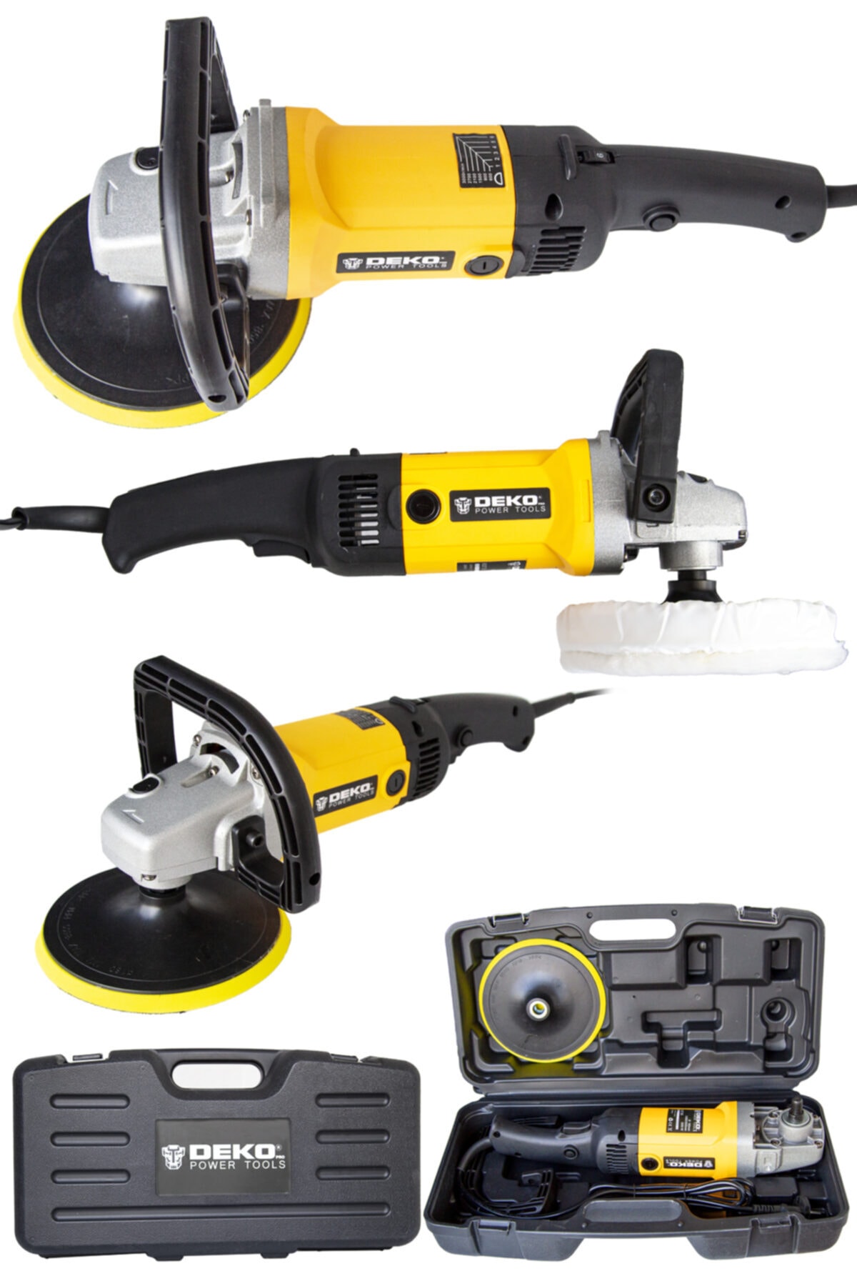 DEKOPRO POWER TOOLS Alman Dp-2800 Watt Profesyonel 6 Kademe Devir Ayarlı Pasta Cila Polisaj Makinesi
