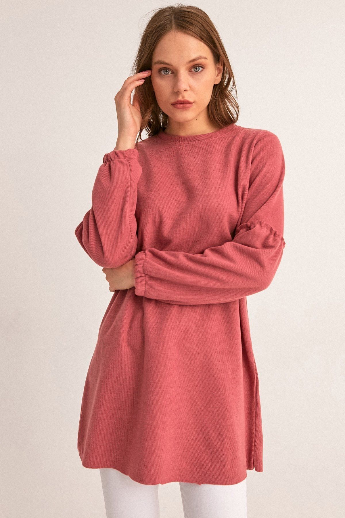 Fulla Moda Balon Kol Fitilli Tunik