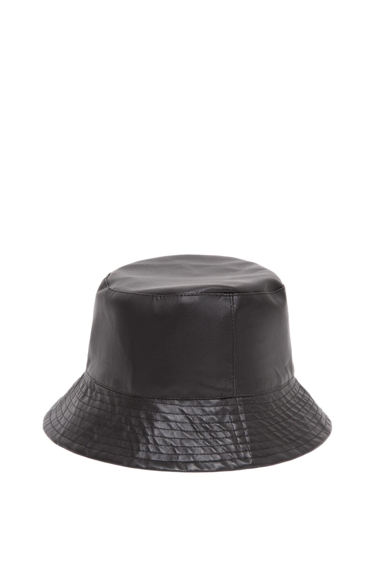 Mavi Suni Deri Bucket Şapka 198875-900