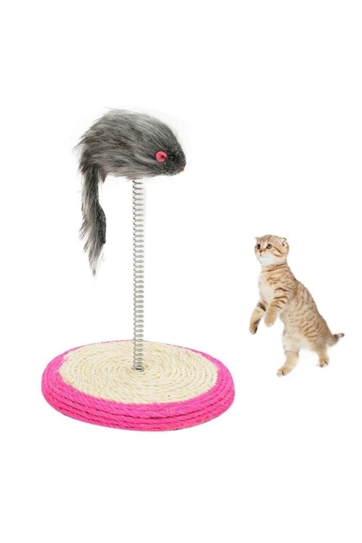 Mixpet Tırmalamalı Fareli Hacı Yatmaz Kedi Oyuncağı 26x15 cm Mavi