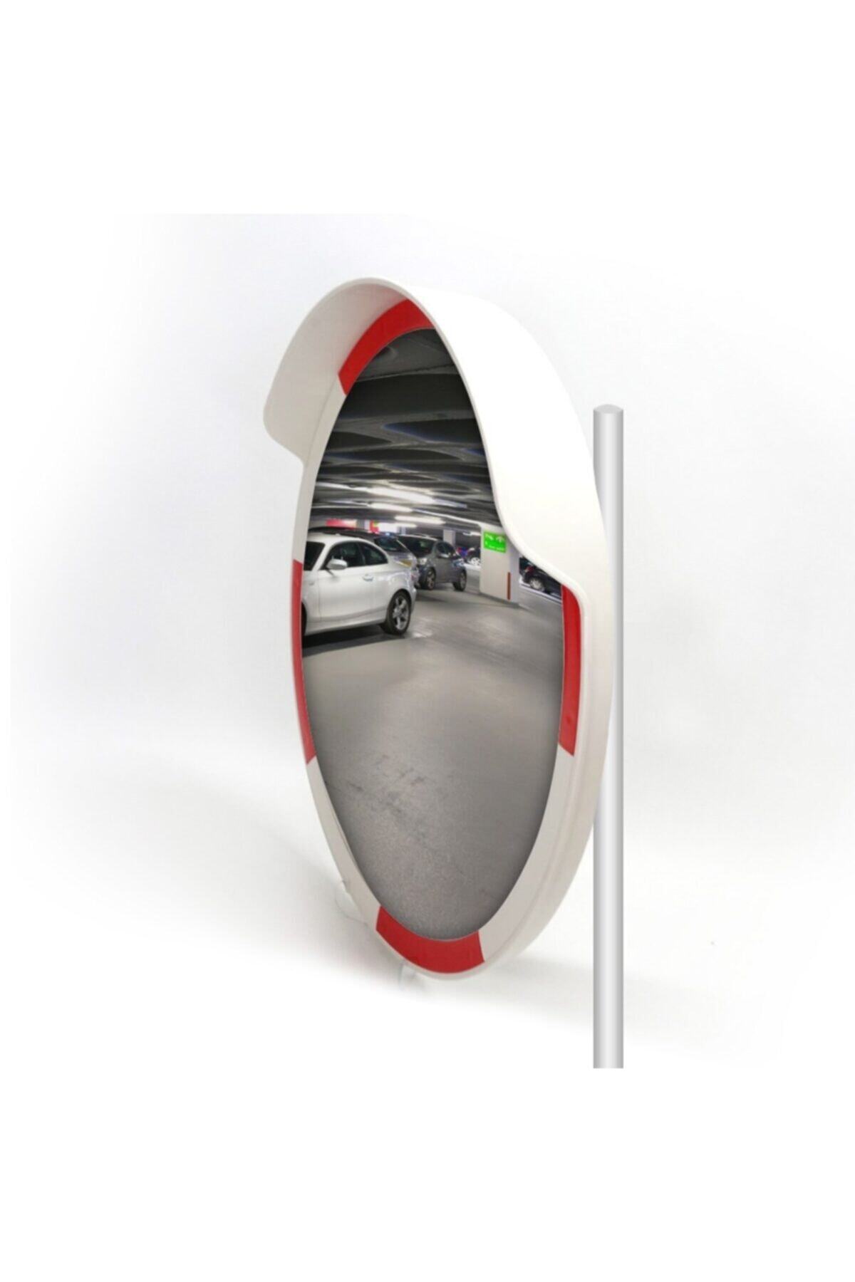 İleri Trafik Trafik Güvenlik Aynası 60 cm  ve 2.5 m Galvaniz Flanşlı Direk Set