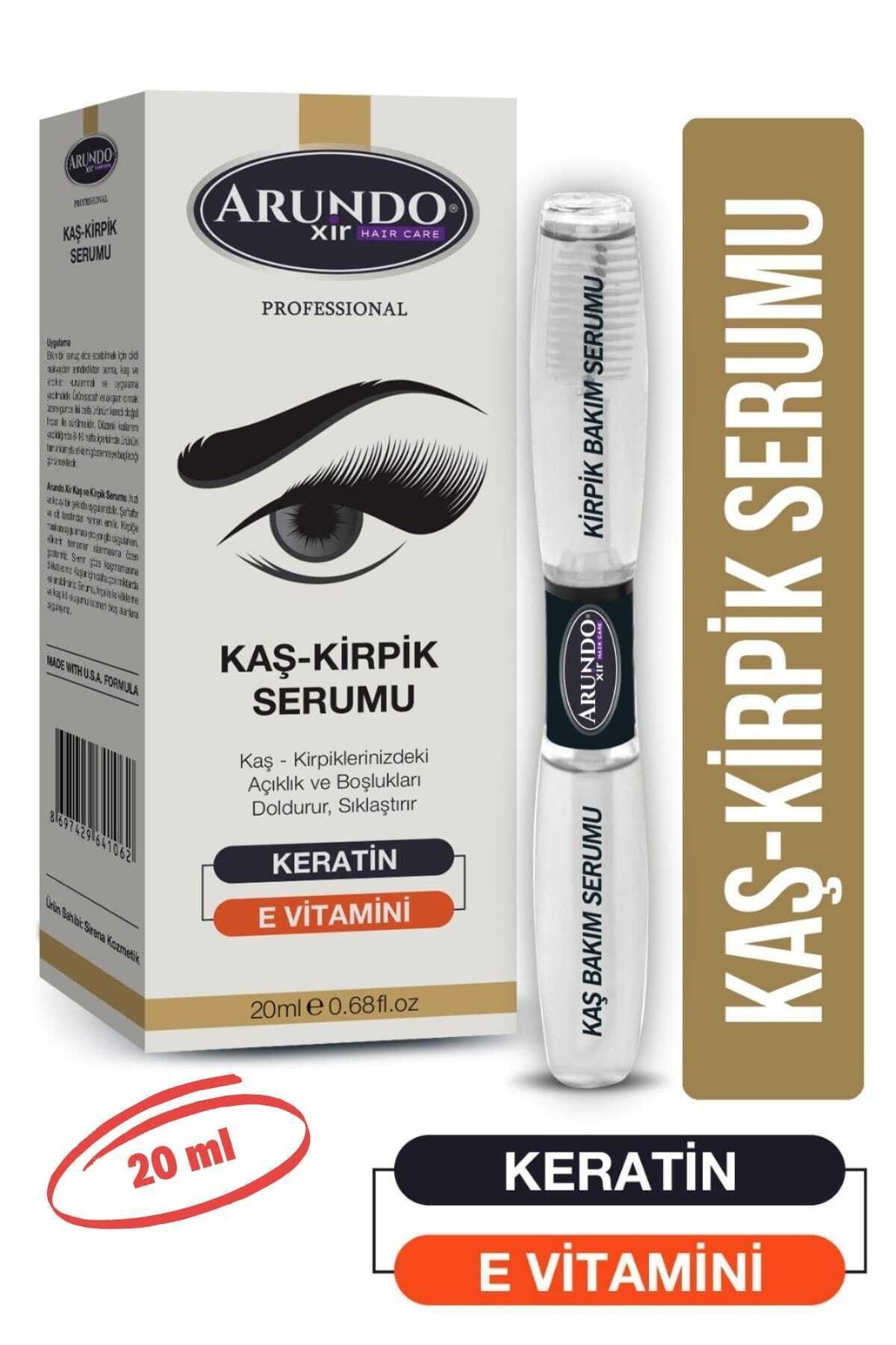 ARUNDO XİR Dolgunlaştırıcı Uzatıcı Keratin Katkılı Kirpik Ve Kaş Serumu 10+10 Ml