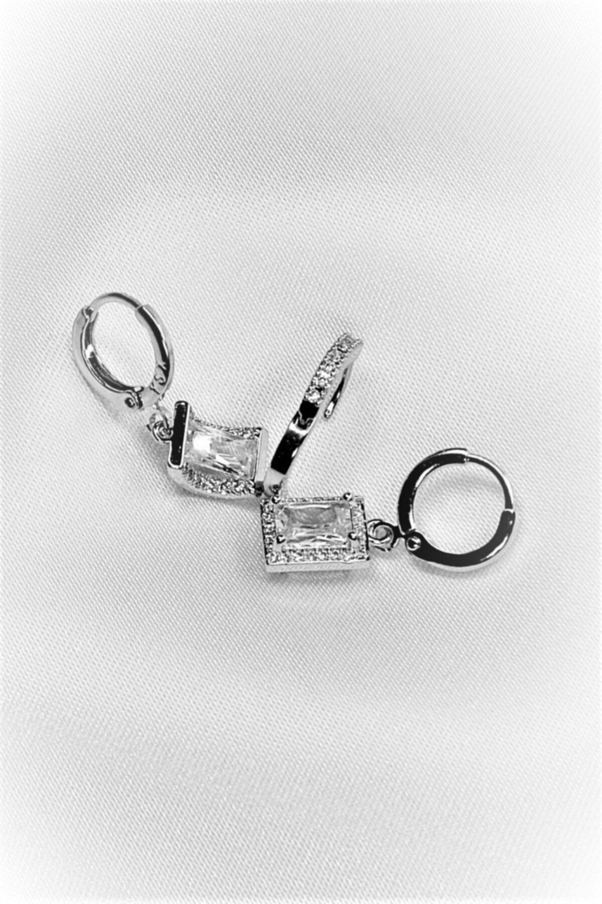 Teen Jewellry Swarovski Taşlı Xuping Silver Üçlü Küpe