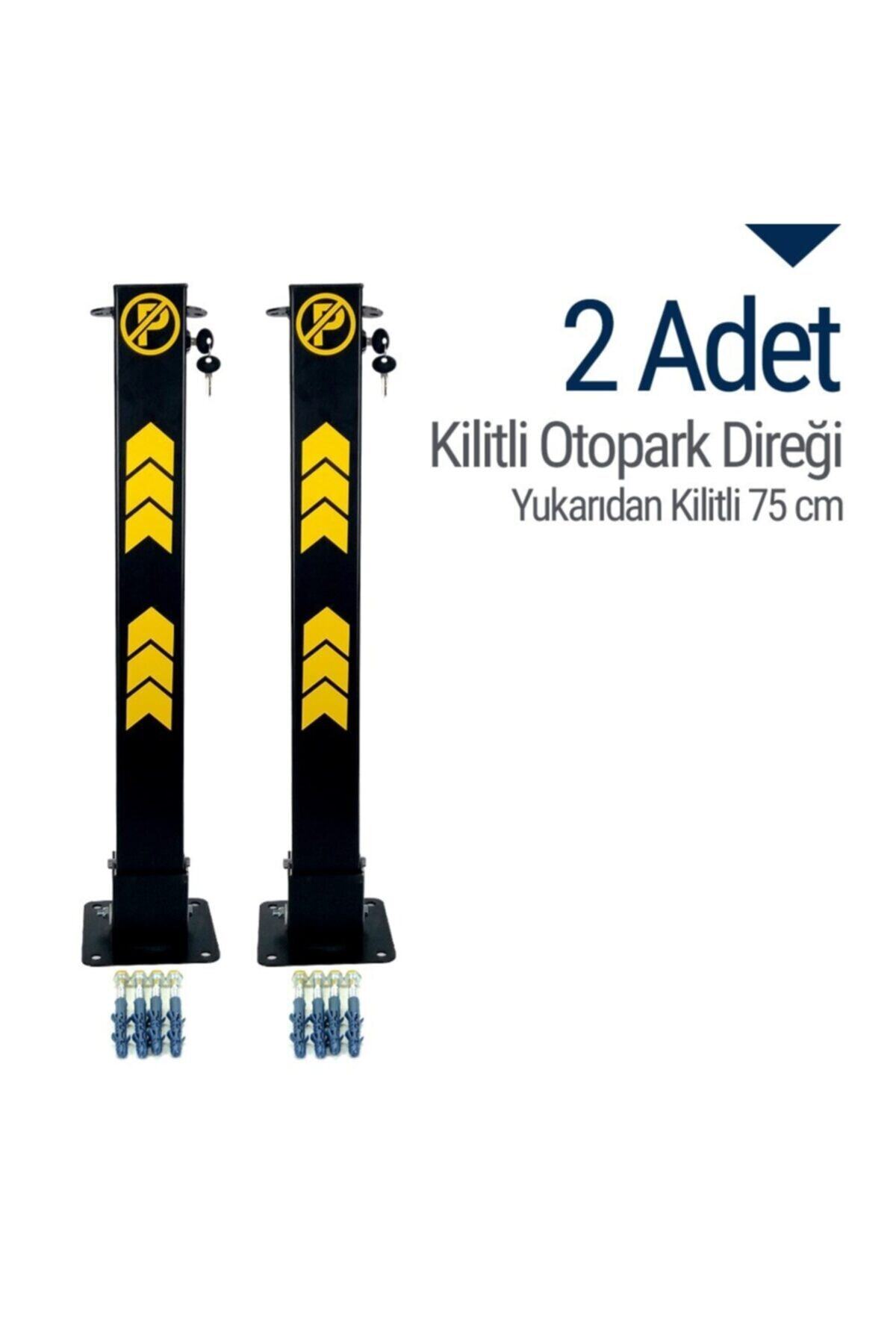 İleri Trafik Kilitli Otopark Direği 75 Cm, Park Bariyeri 2li Set