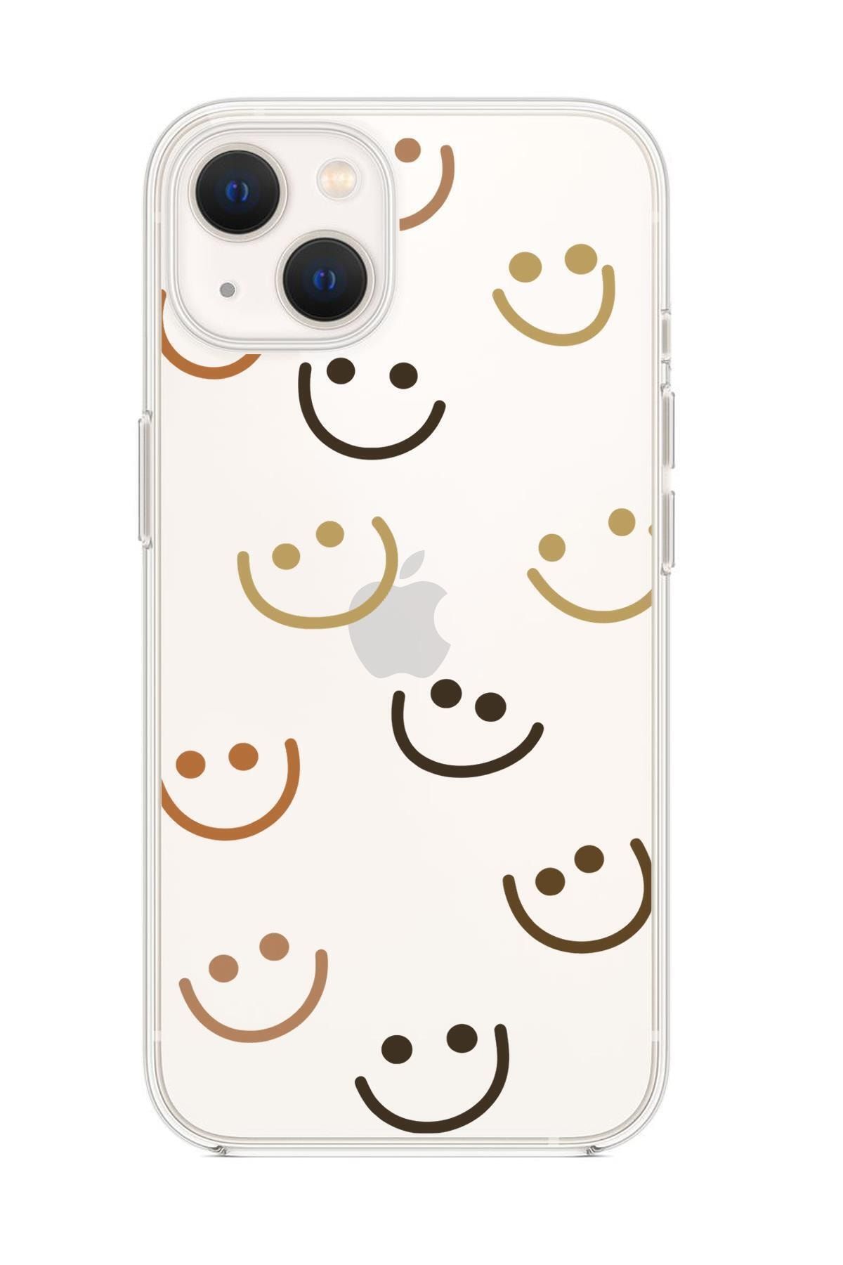 mooodcase Iphone 13 Uyumlu Smile Desenli Premium Silikonlu Şeffaf Telefon Kılıfı