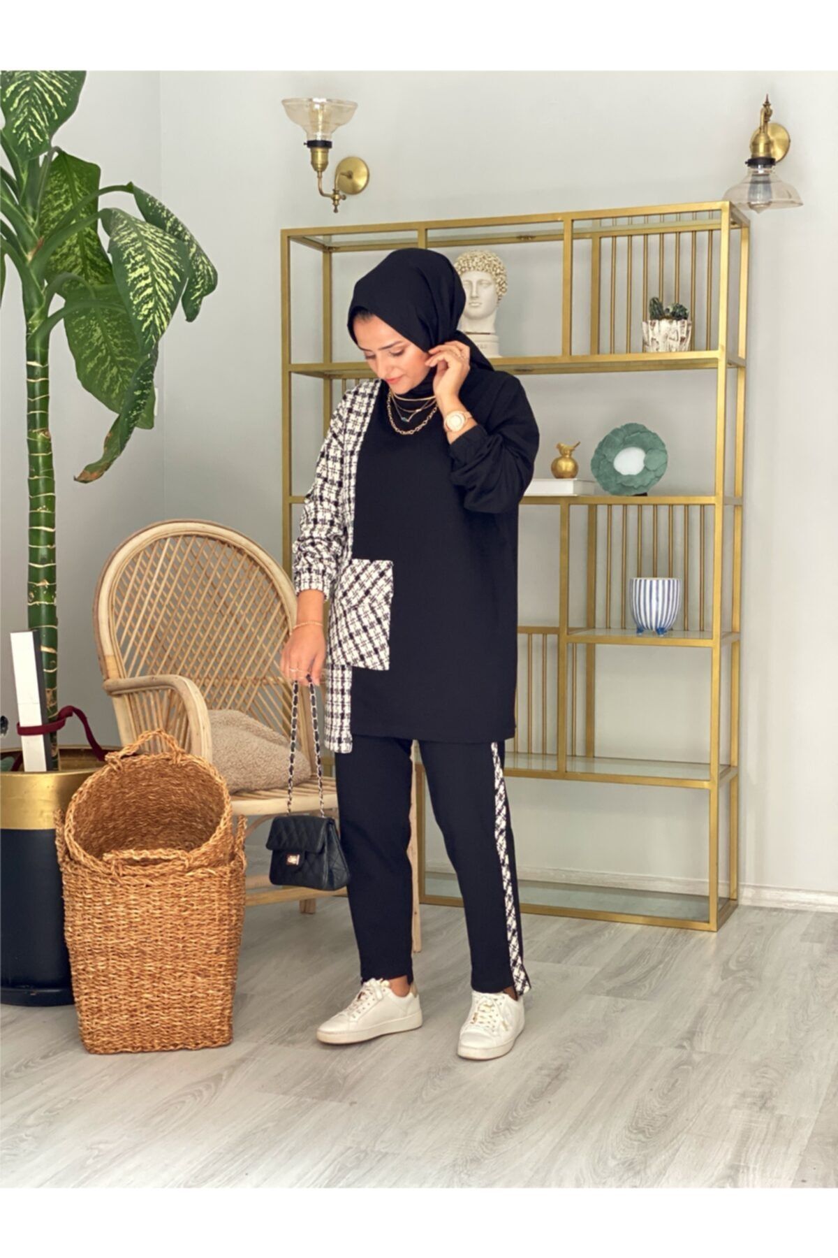 ASEL FASHİON Violet Siyah Ikili Günlük Takım
