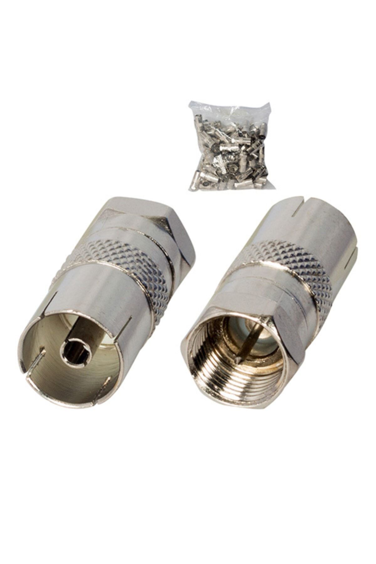 ELEKTROMER F Konnektör Erkek 60 Ohm Dişi Çevirici Metal Konnektör (20 ADET)