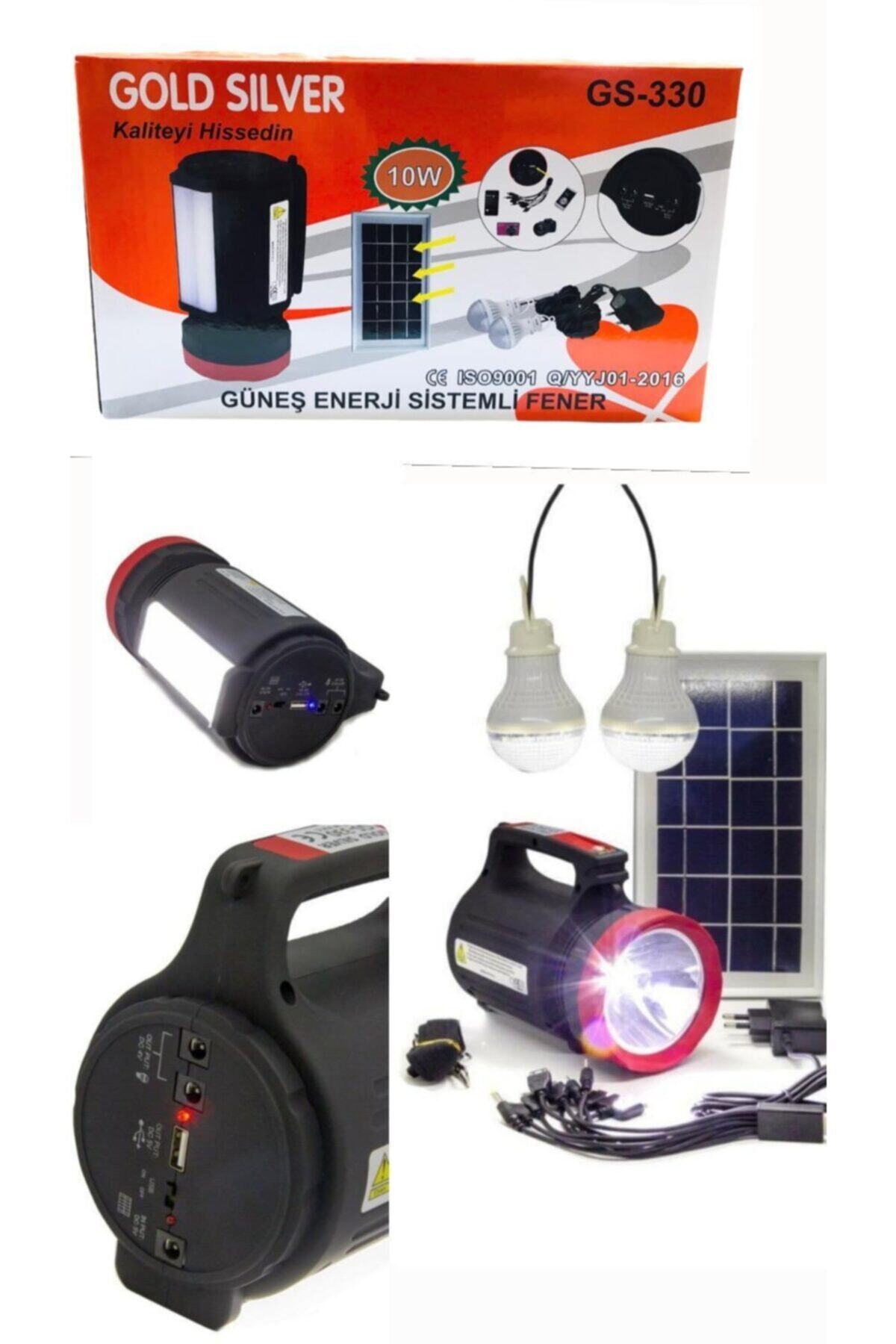 GoldSilver Gold Sılver Gs-330 Güneş Enerjili Solar Aydınlatma Sistemli Fener 10w