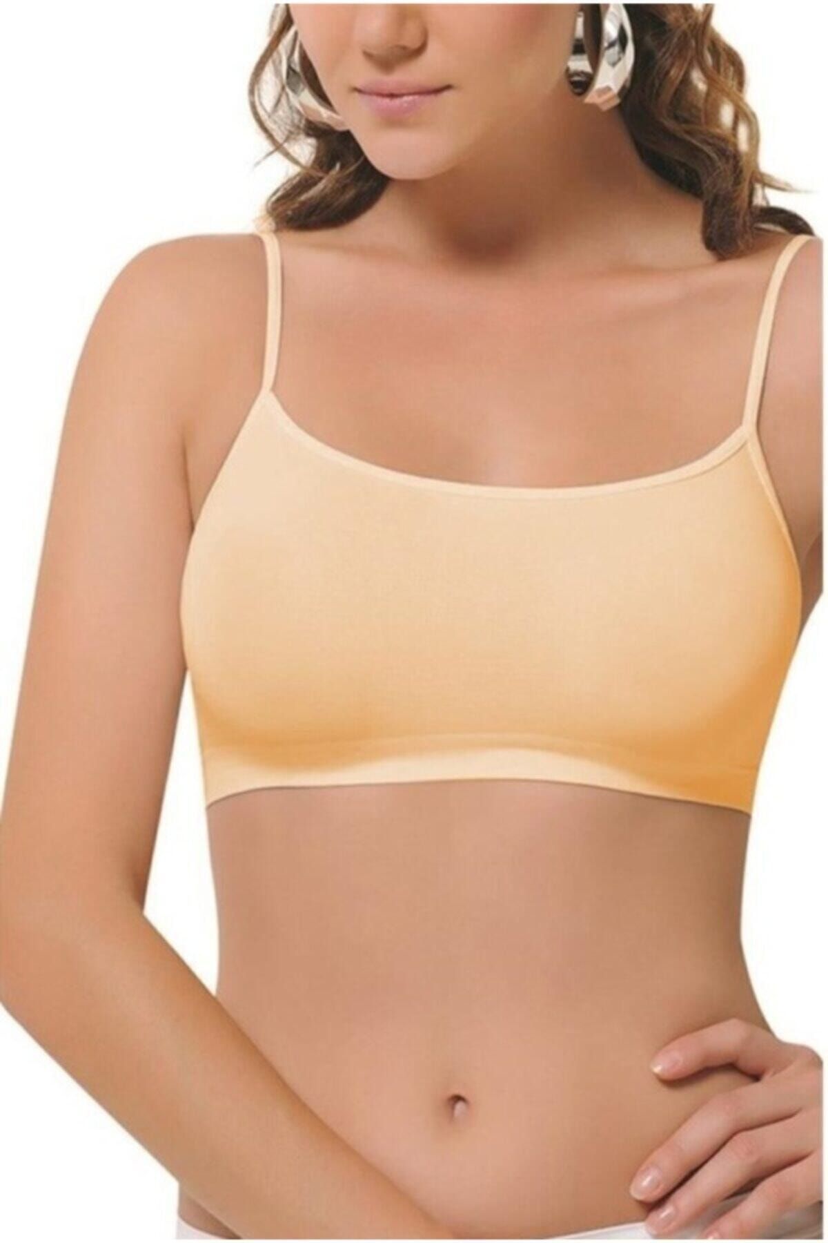 Buy Trendyol Ten Strap Seamless Bustier In Beige