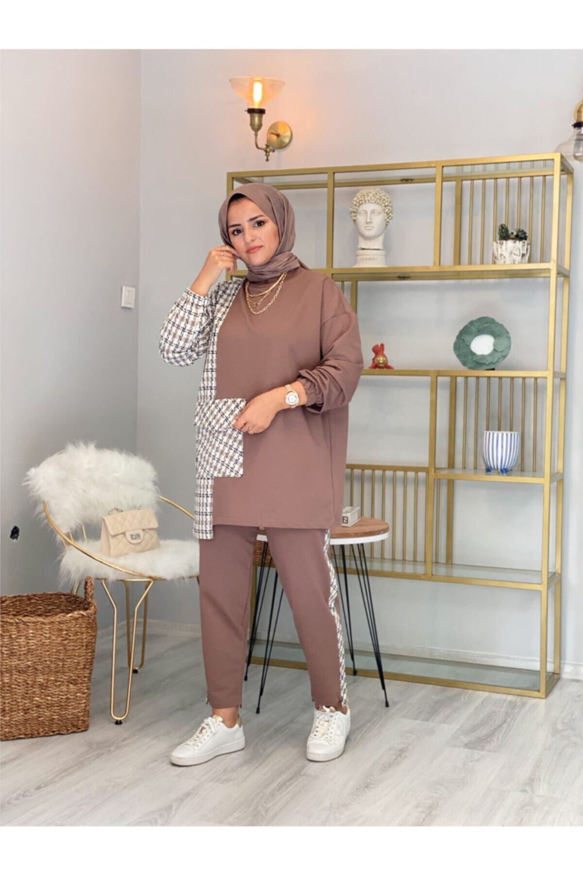 ASEL FASHİON Violet Kahve Ikili Günlük Takım