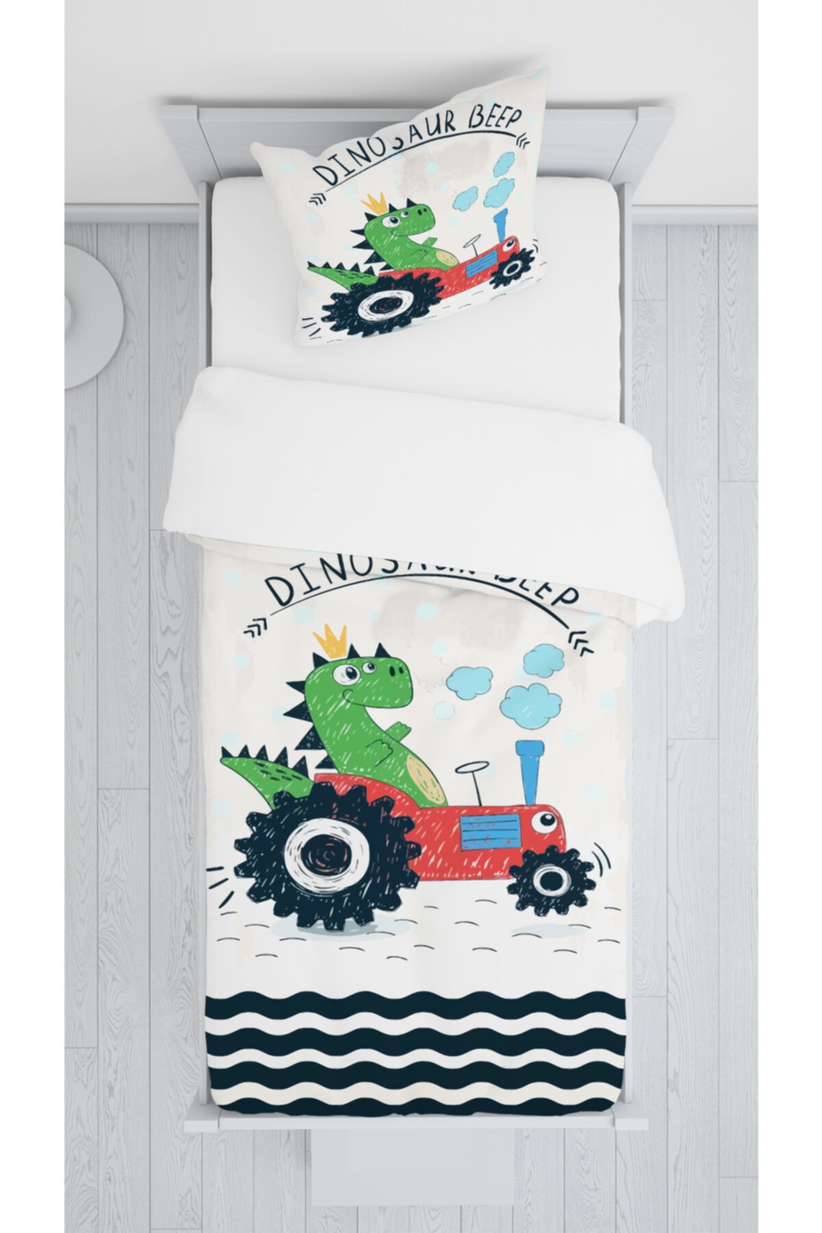 Daniel Kids Süet Yatak Örtüsü Takımı Dinazor Desenli