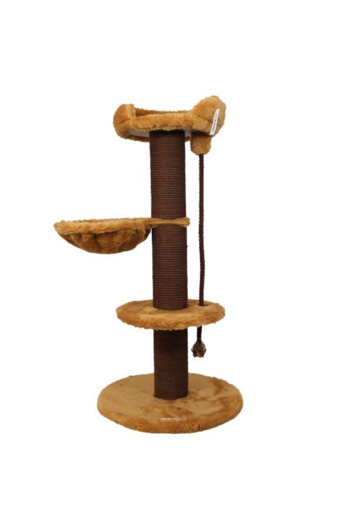 Krallen Kralle Kedi Tırmalama Ve Oyun Evi Açık Kahve 50x50x115h Cm