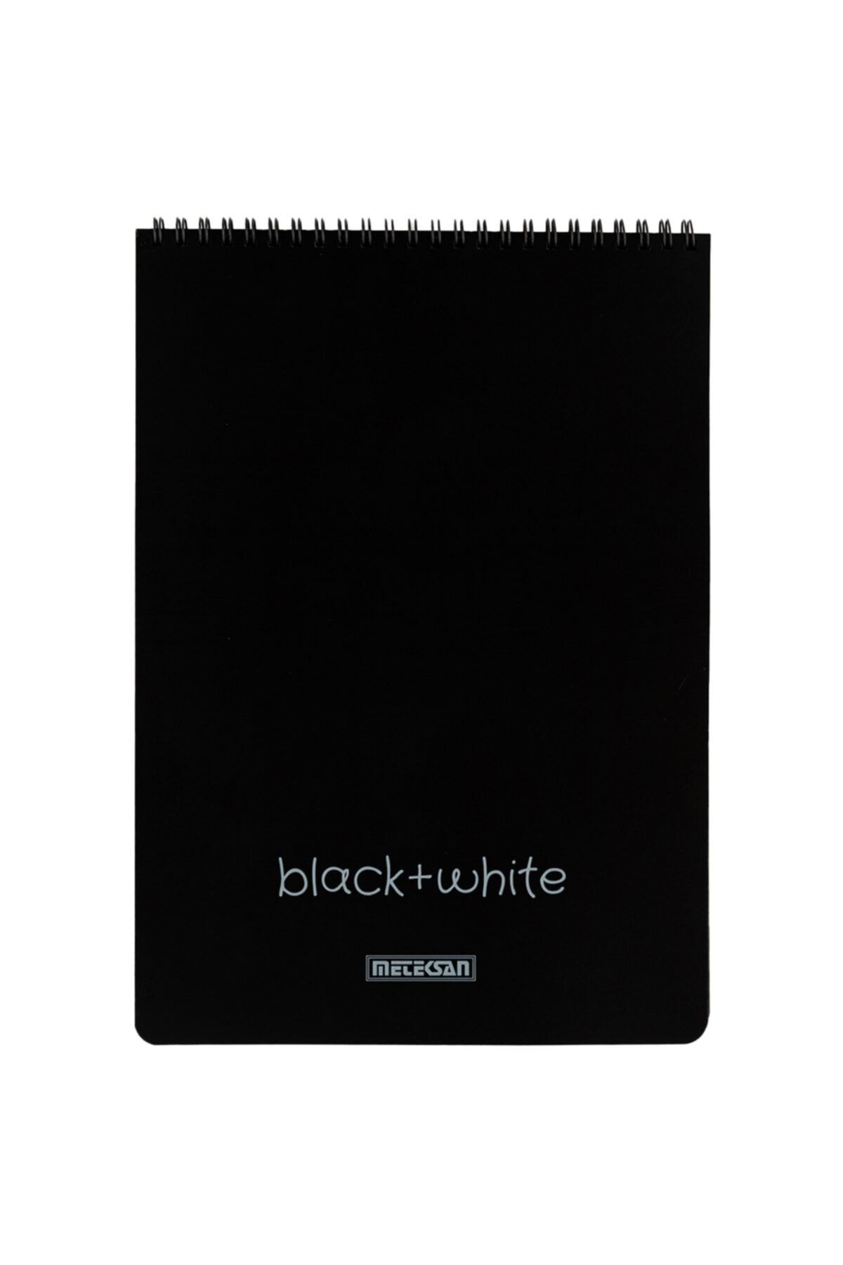 Meteksan Black + White A4 Pp Kapaklı Metal Spiralli Siyah Yapraklı Eskiz Defteri, 50 Yaprak