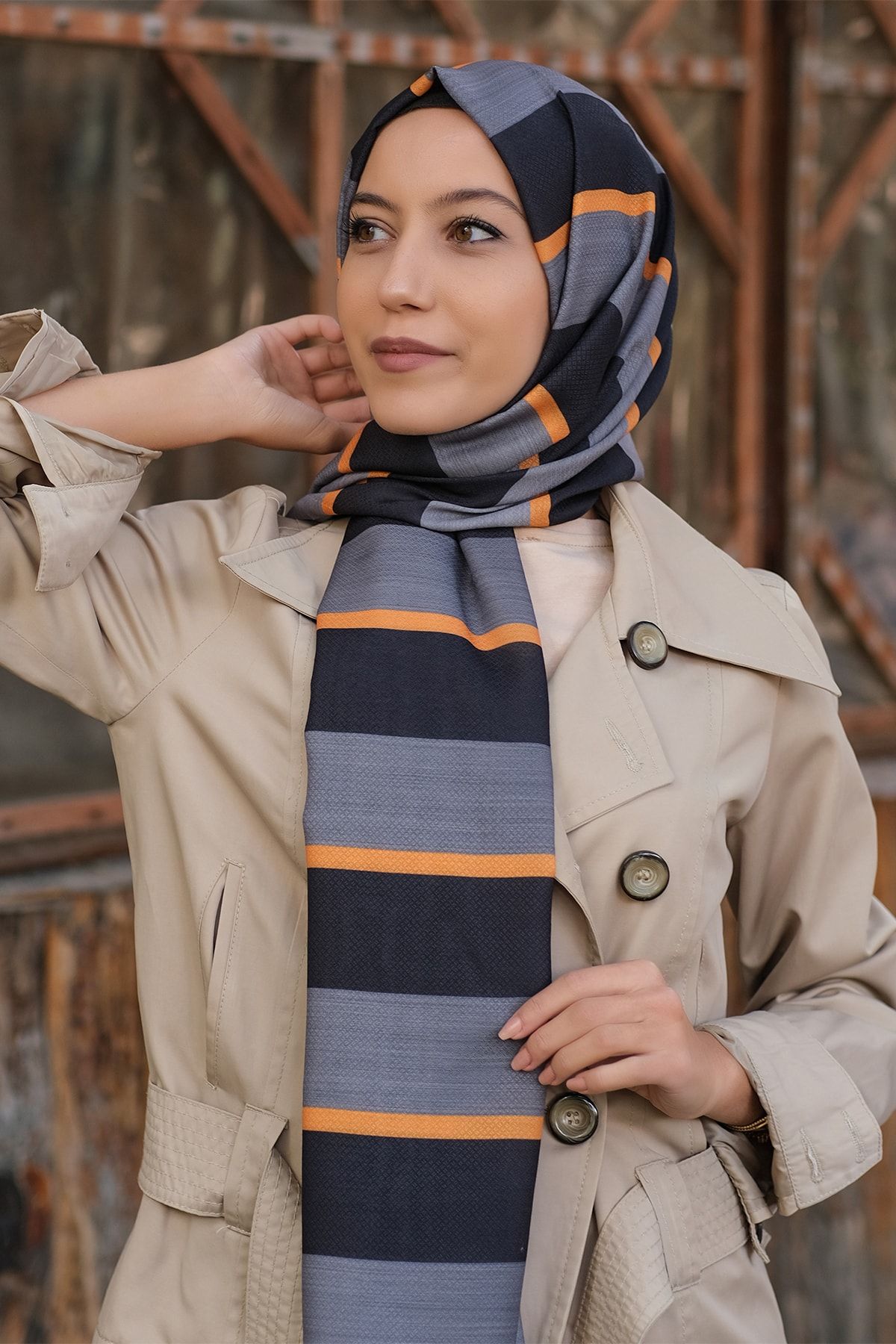 SB Scarf Desenli Pamuk Şal