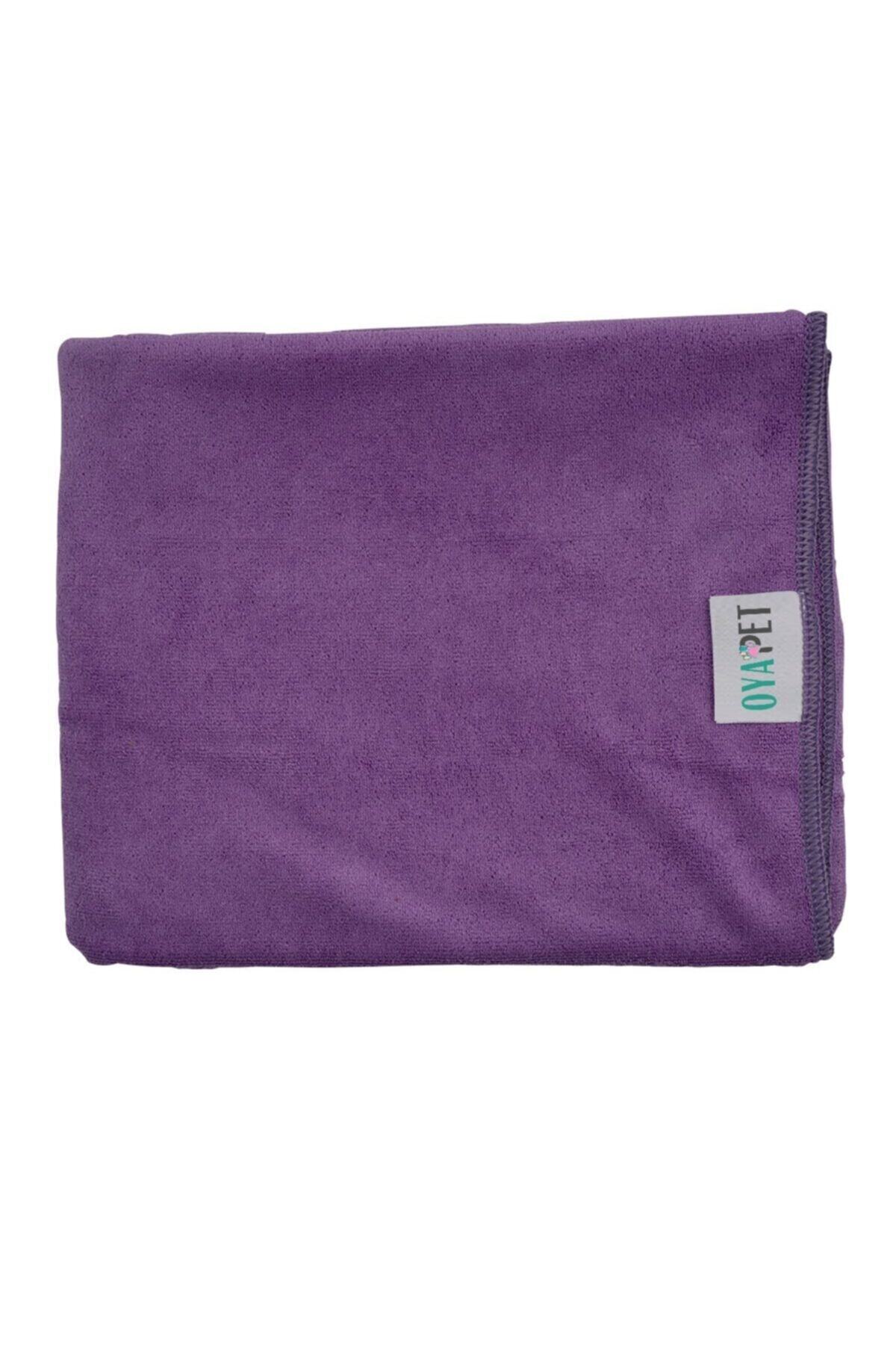 oyapet Mikrofiber Köpek Ve Kedi Ultra Yumuşak Hafif Su Emici Hızlı Kuruyan Havlu (mor Renk 80x120cm)