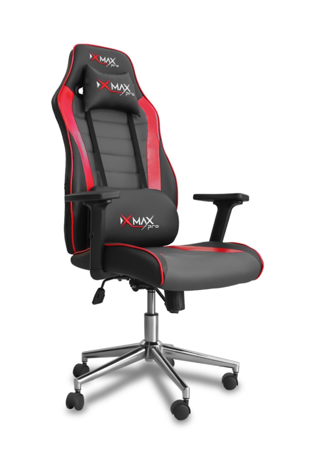 XMAX Beretta Çift Yastıklı Sırtı Yatak Olabilir 3d Kollu Oyuncu Koltuğu Kırmızı Siyah