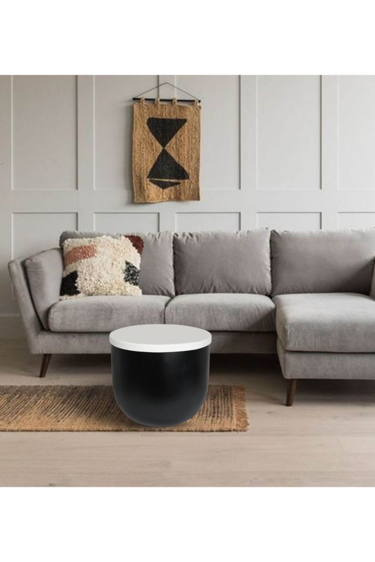 Echo Furniture Hardy Serisi Siyah Beyaz Sehpa