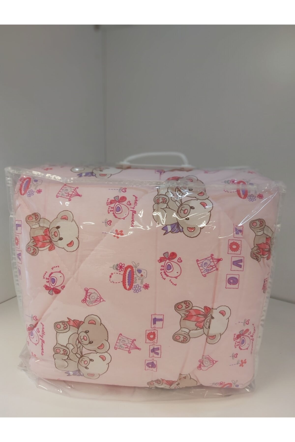 Ebru Çeyiz Else Pembe Pamuklu Bebek Yorganı 100x150