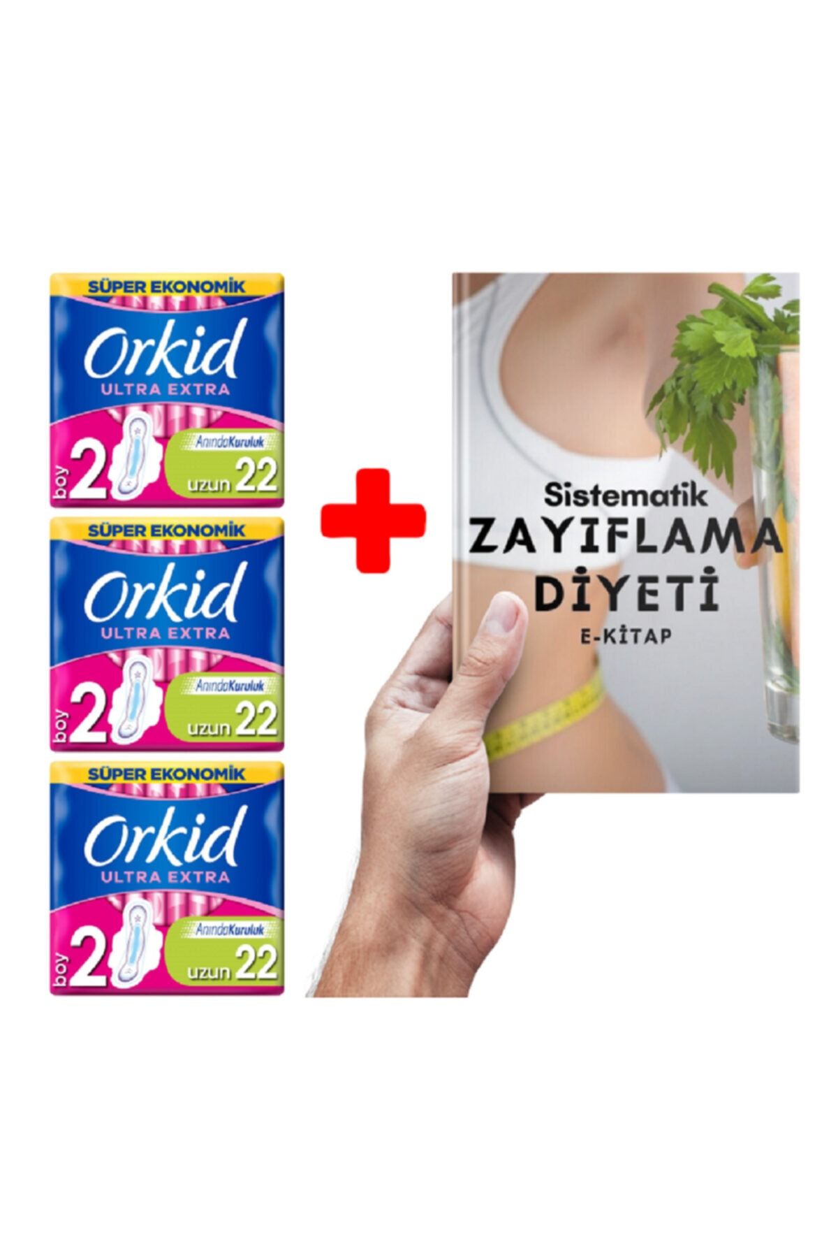 Orkid Ultra Extra Hijyenik Ped Uzun Süper Ekonomik 2 Boy 22 Li 3 Adet + Zayıflama Diyeti E-kitabı