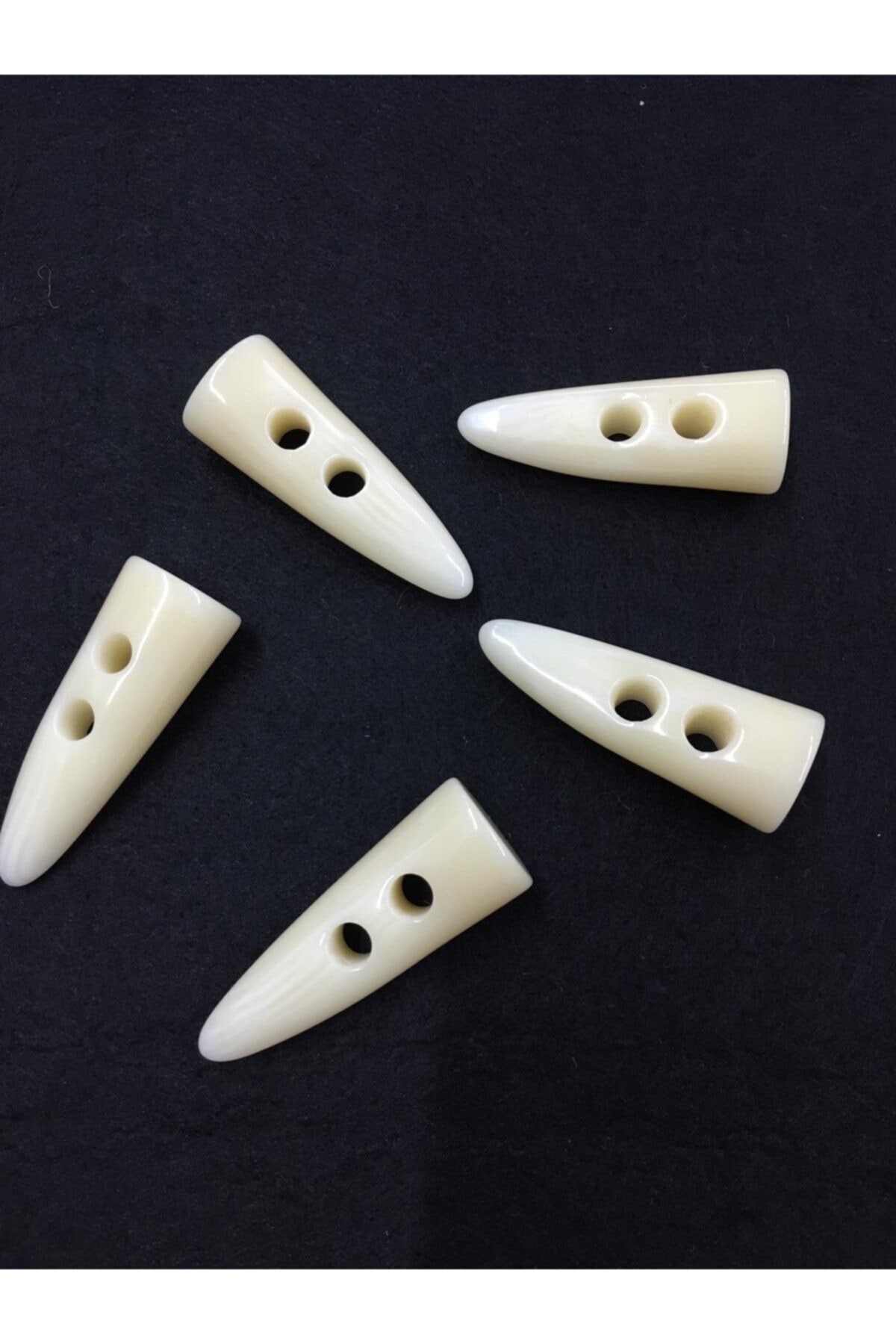 karantuhafiye Çoban Düğme Fil Dişi Modeli 5 Li Set Krem